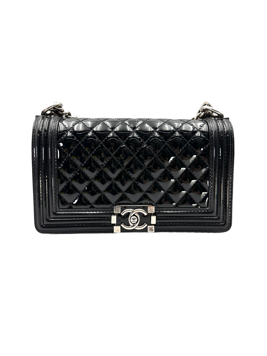 Chanel LeBoy Black Quilted Patent Leather Flap Bag(17***94) CC2274