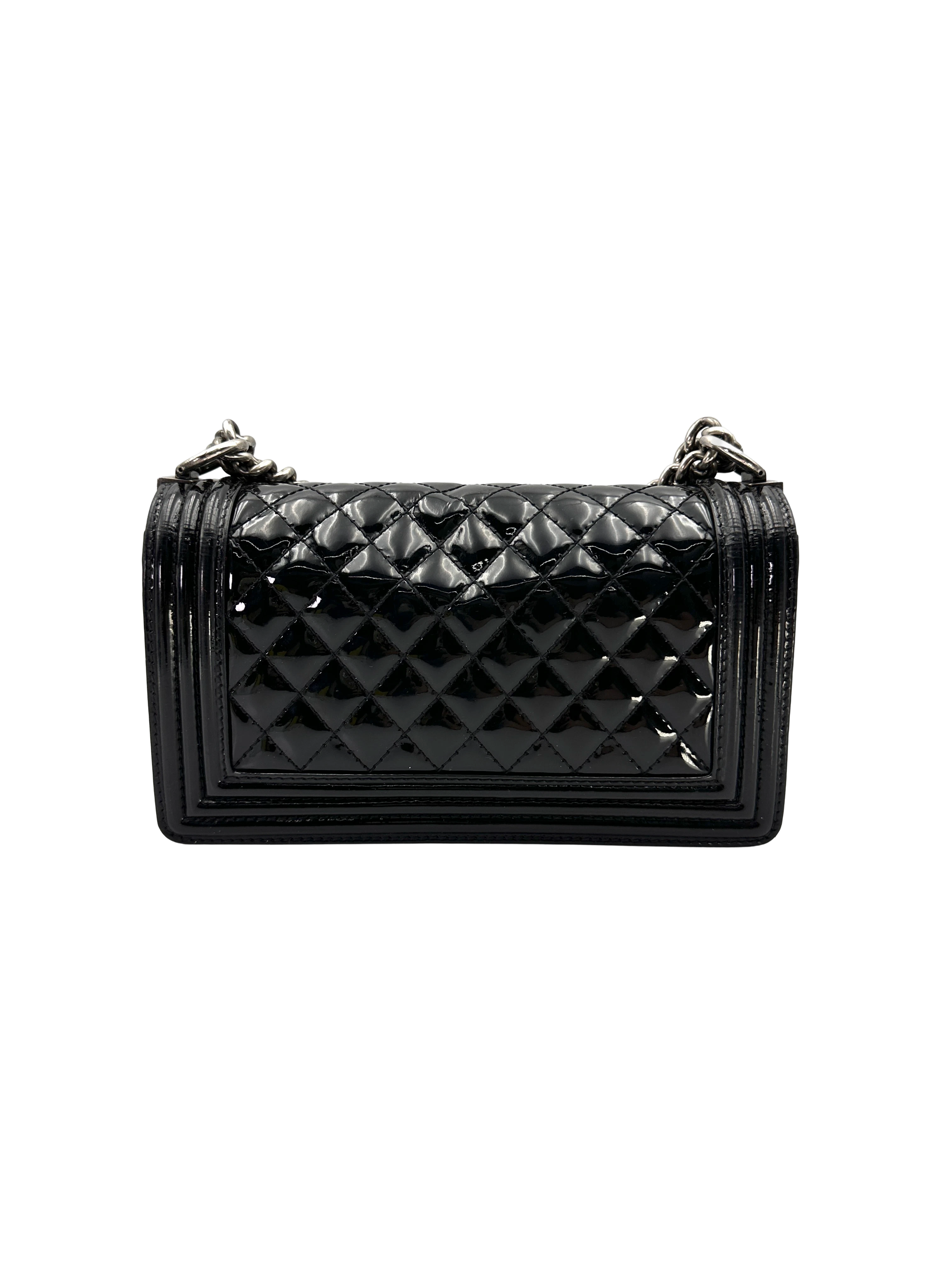 Chanel LeBoy Black Quilted Patent Leather Flap Bag(17***94) CC2274