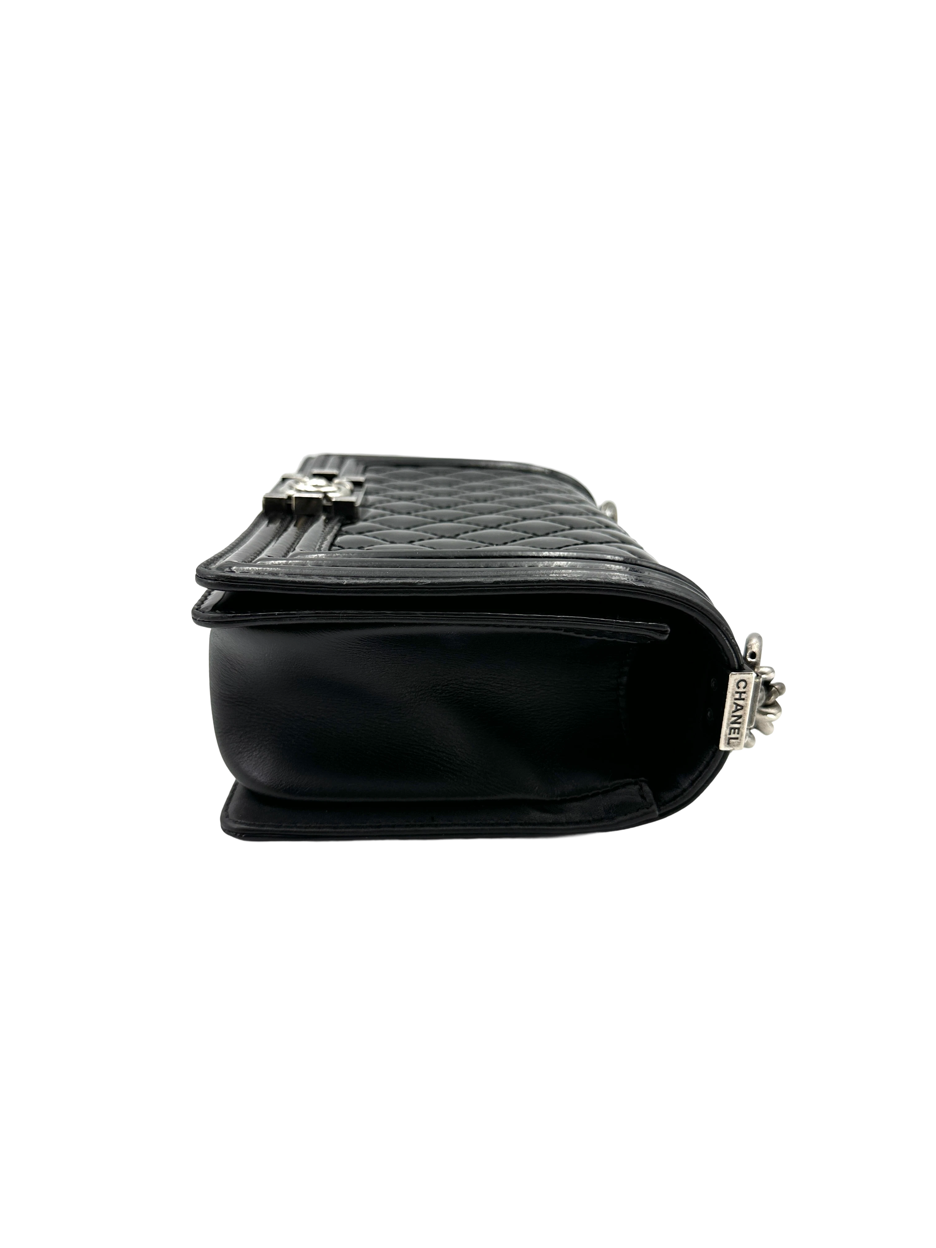 Chanel LeBoy Black Quilted Patent Leather Flap Bag(17***94) CC2274