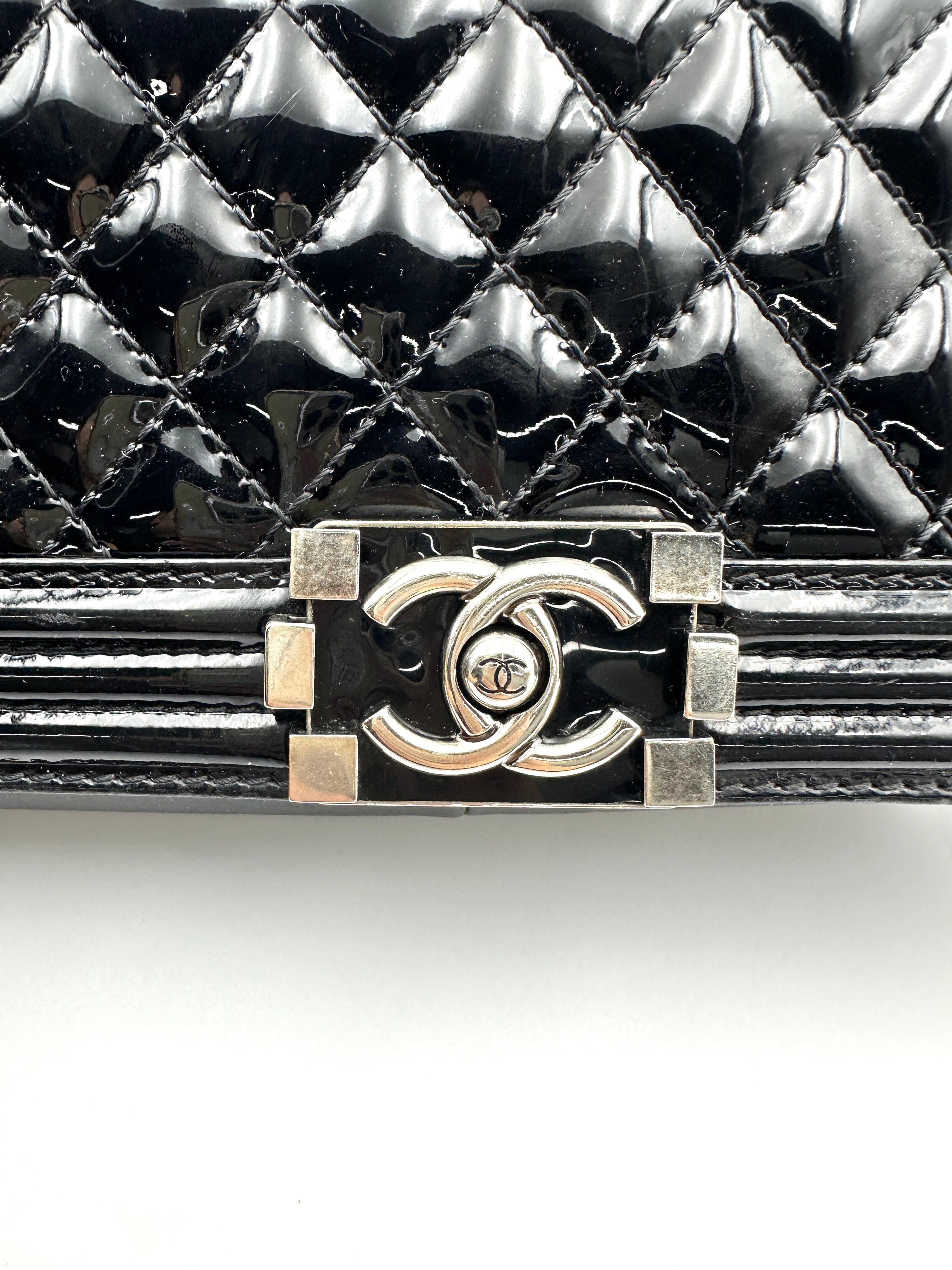 Chanel LeBoy Black Quilted Patent Leather Flap Bag(17***94) CC2274