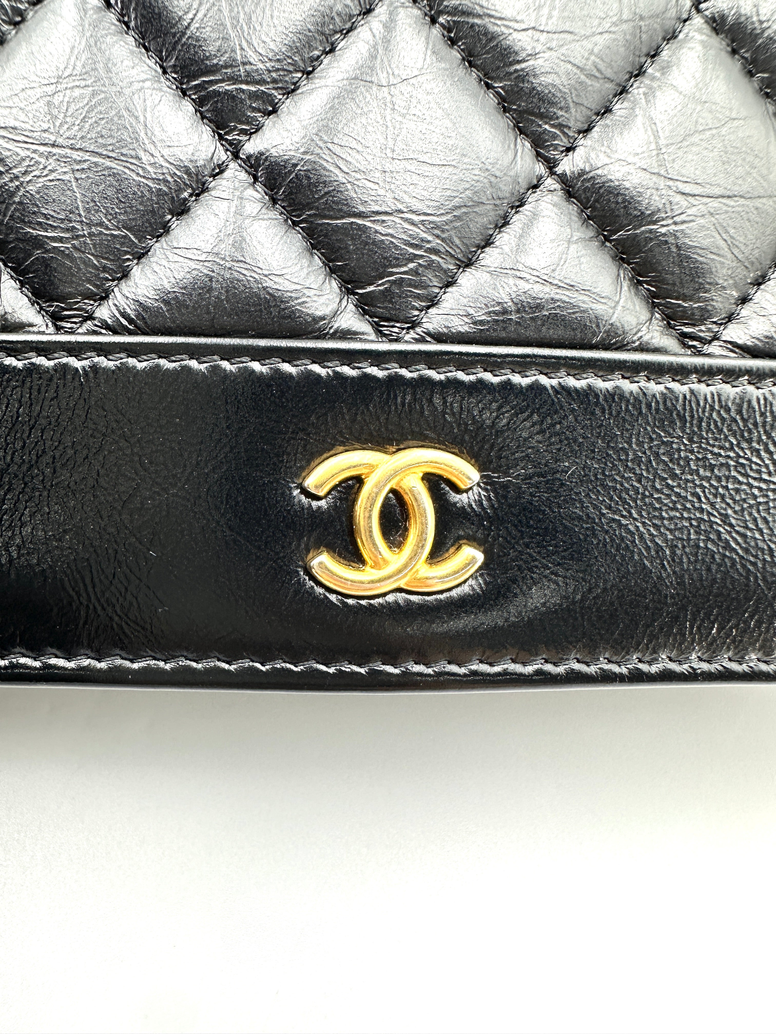 Chanel Gabrielle Black Quilted Leather Wallet On Chain(28***17) CC2275