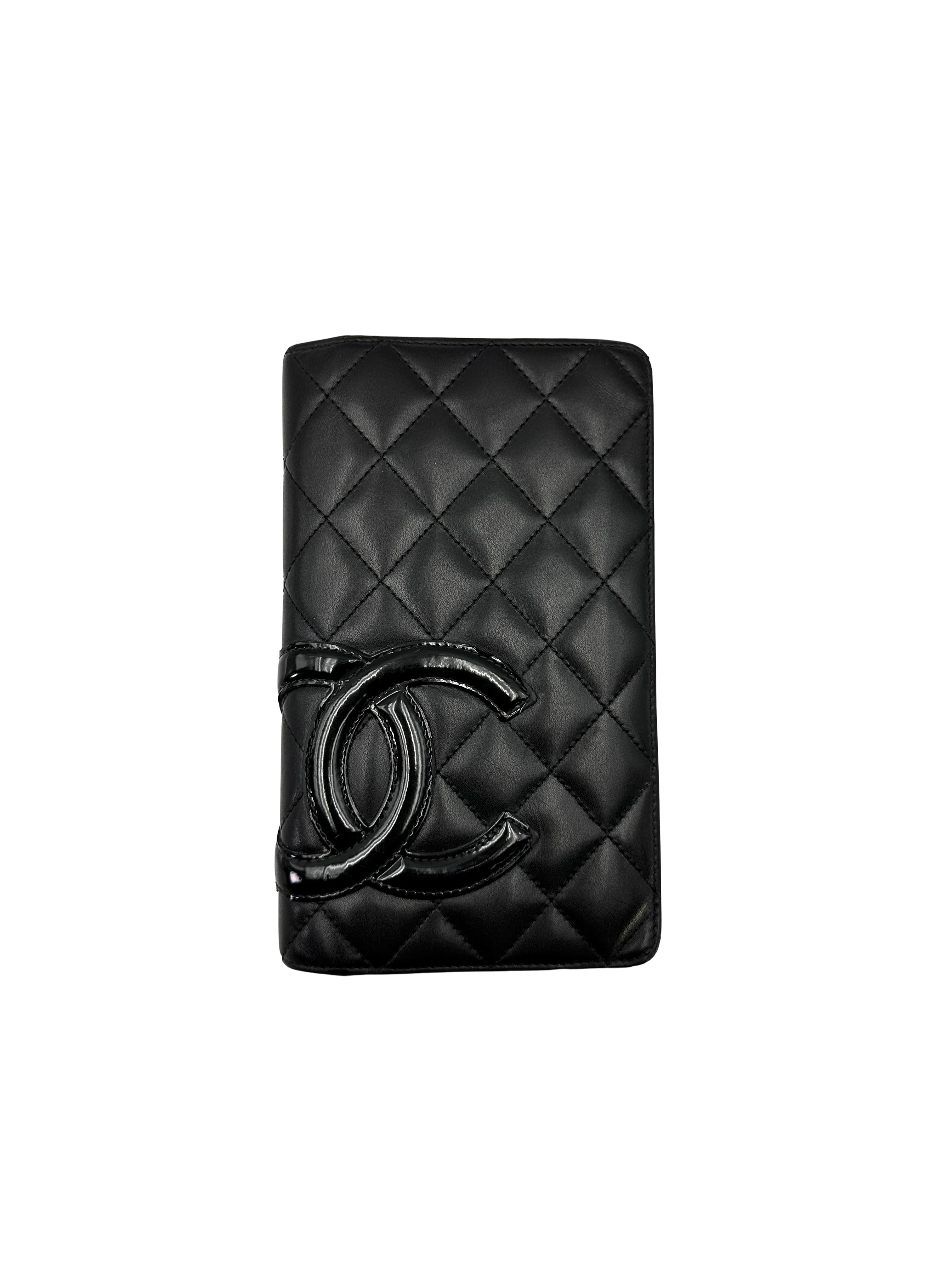 Chanel Cambon Line Black Quilted Leather Wallet(16***21) CC2273