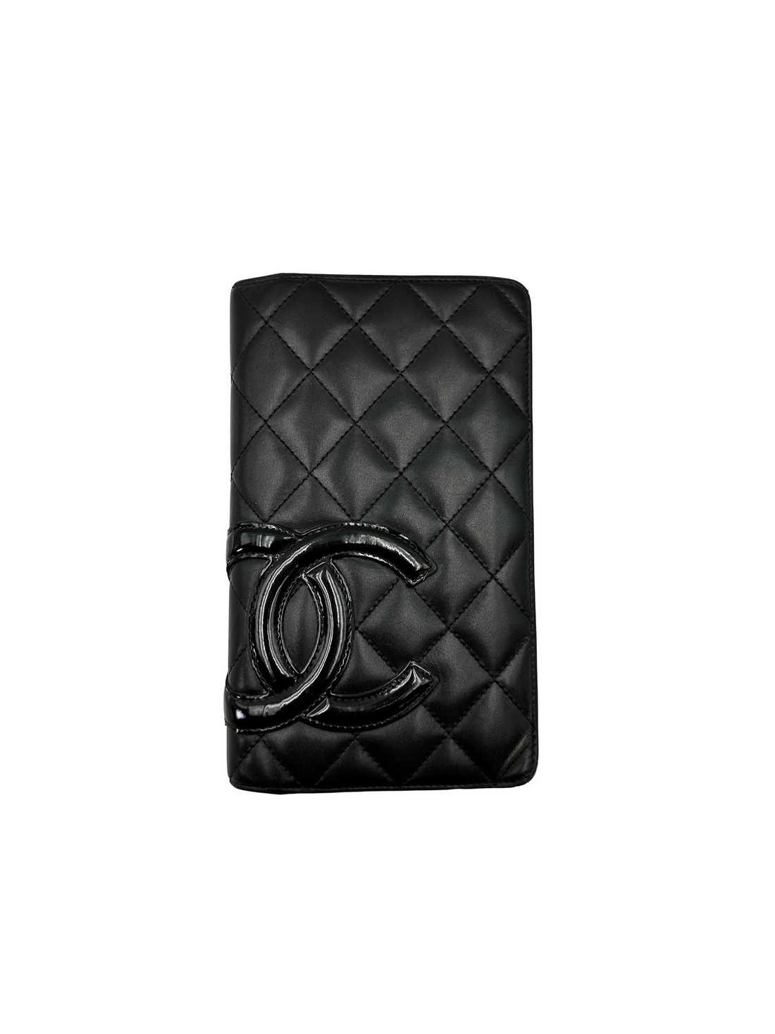 Chanel Cambon Line Black Quilted Leather Wallet(16***21) CC2273