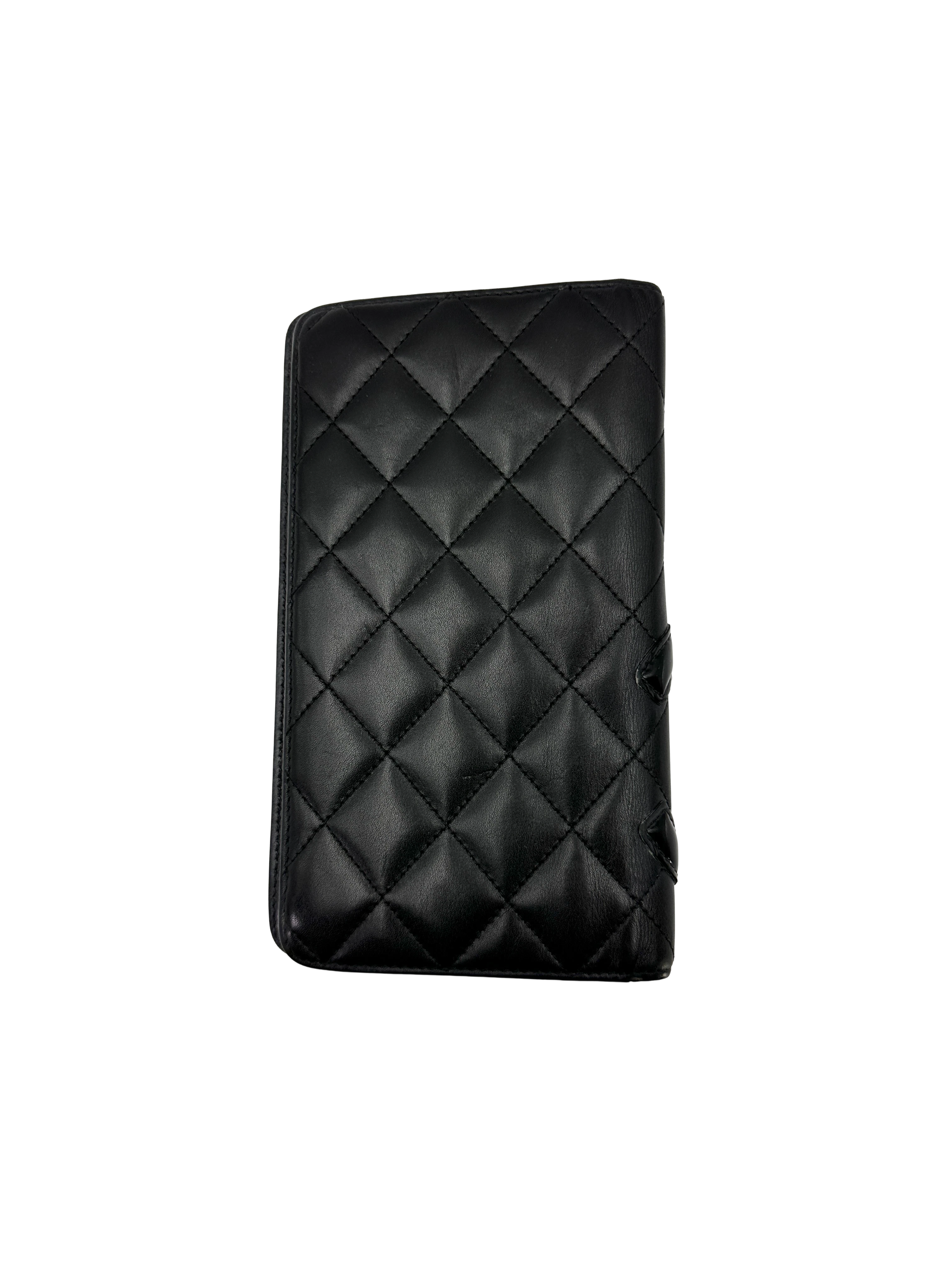 Chanel Cambon Line Black Quilted Leather Wallet(16***21) CC2273