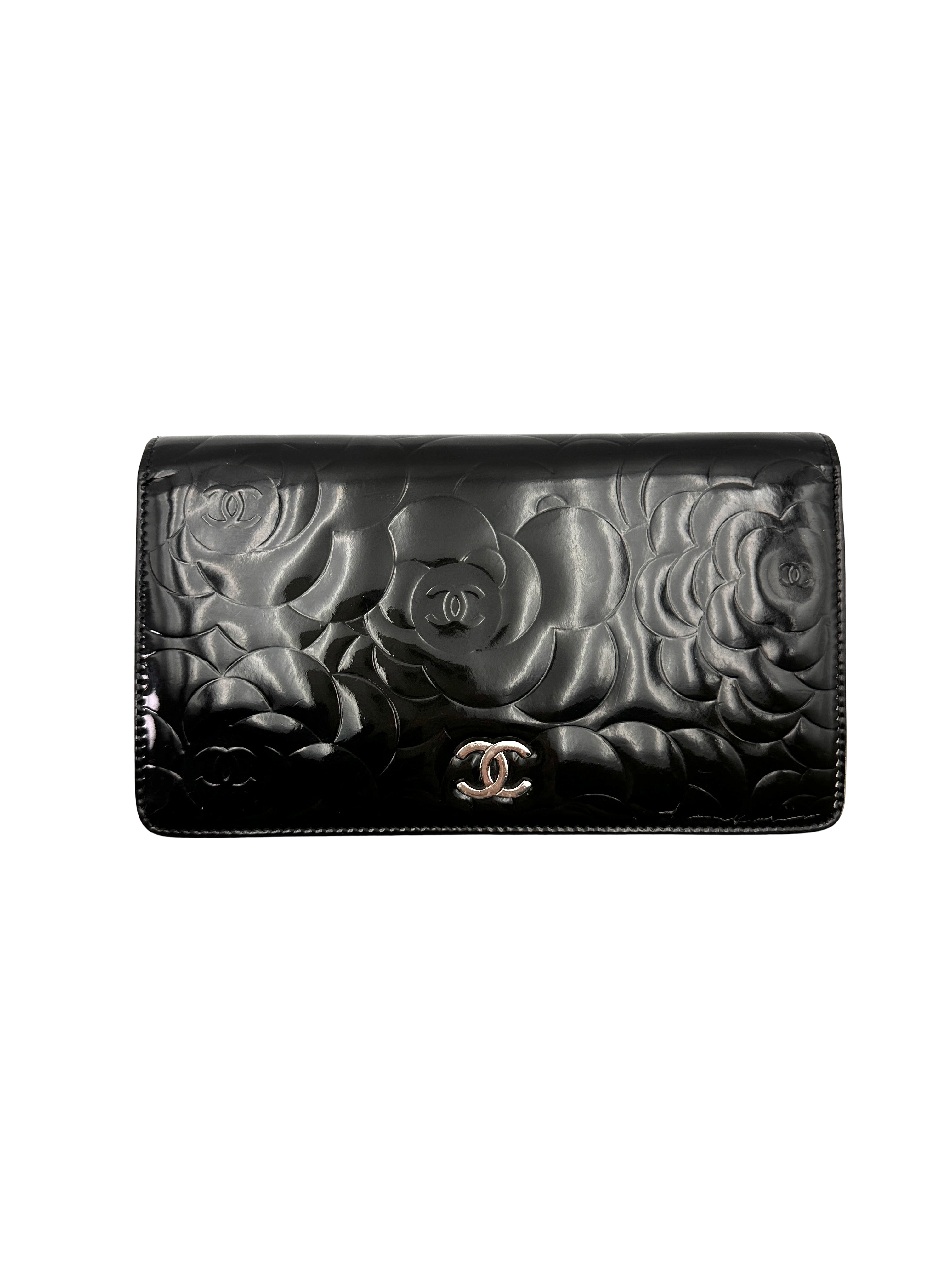 Chanel Camellia Black Patent Leather Long Wallet(18***47) CC2281