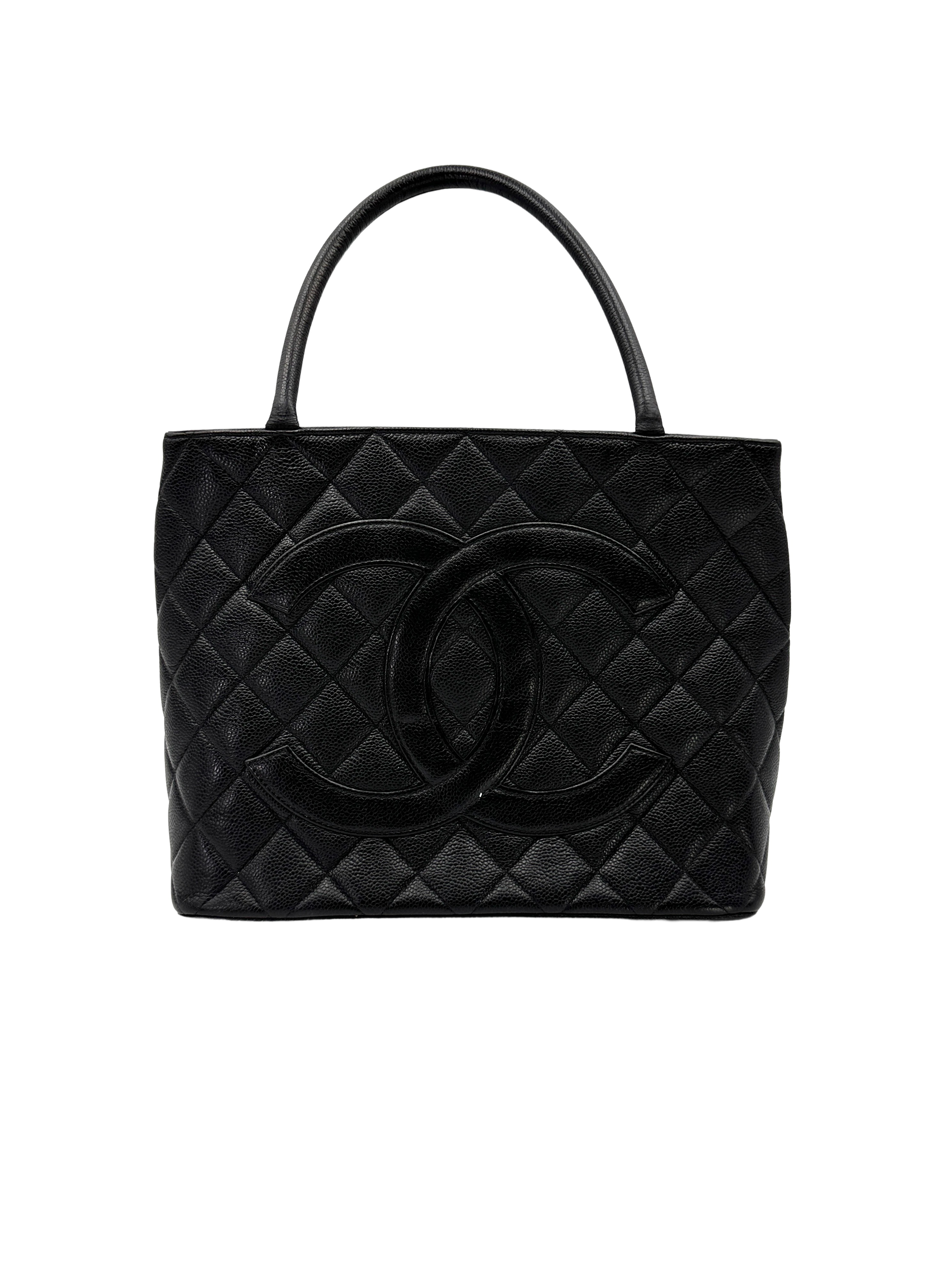 Chanel Medallion Black Quilted Leather Tote Handle Bag(60***75) CC2276