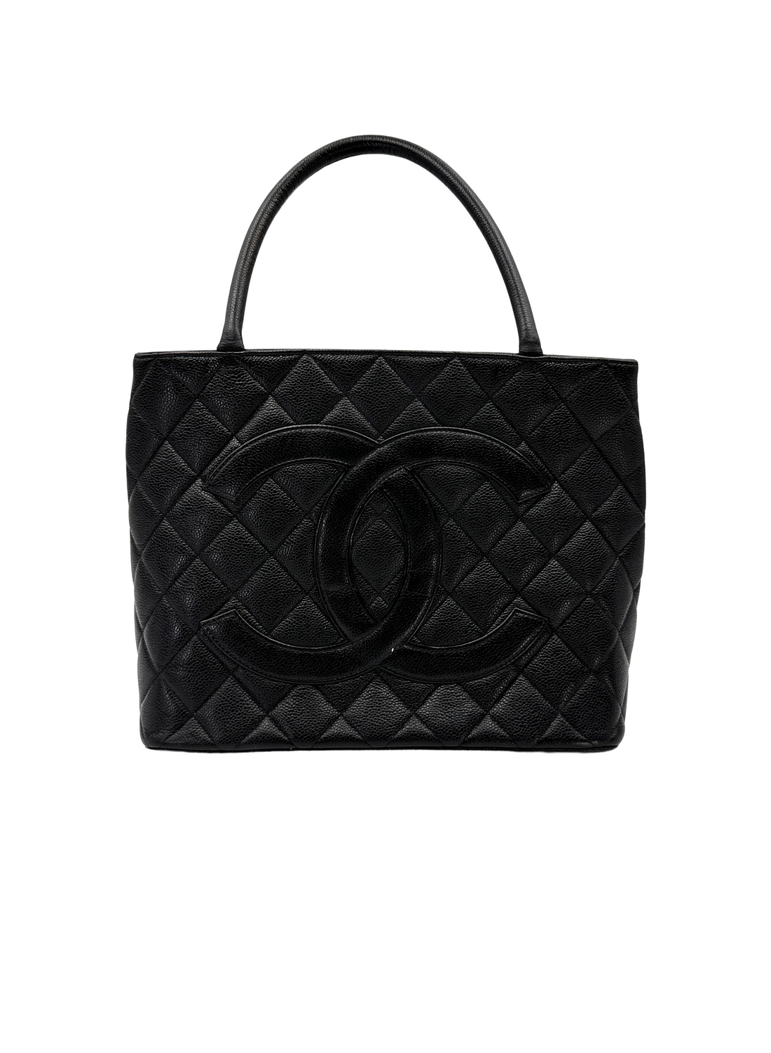 Chanel Medallion Black Quilted Leather Tote Handle Bag(60***75) CC2276