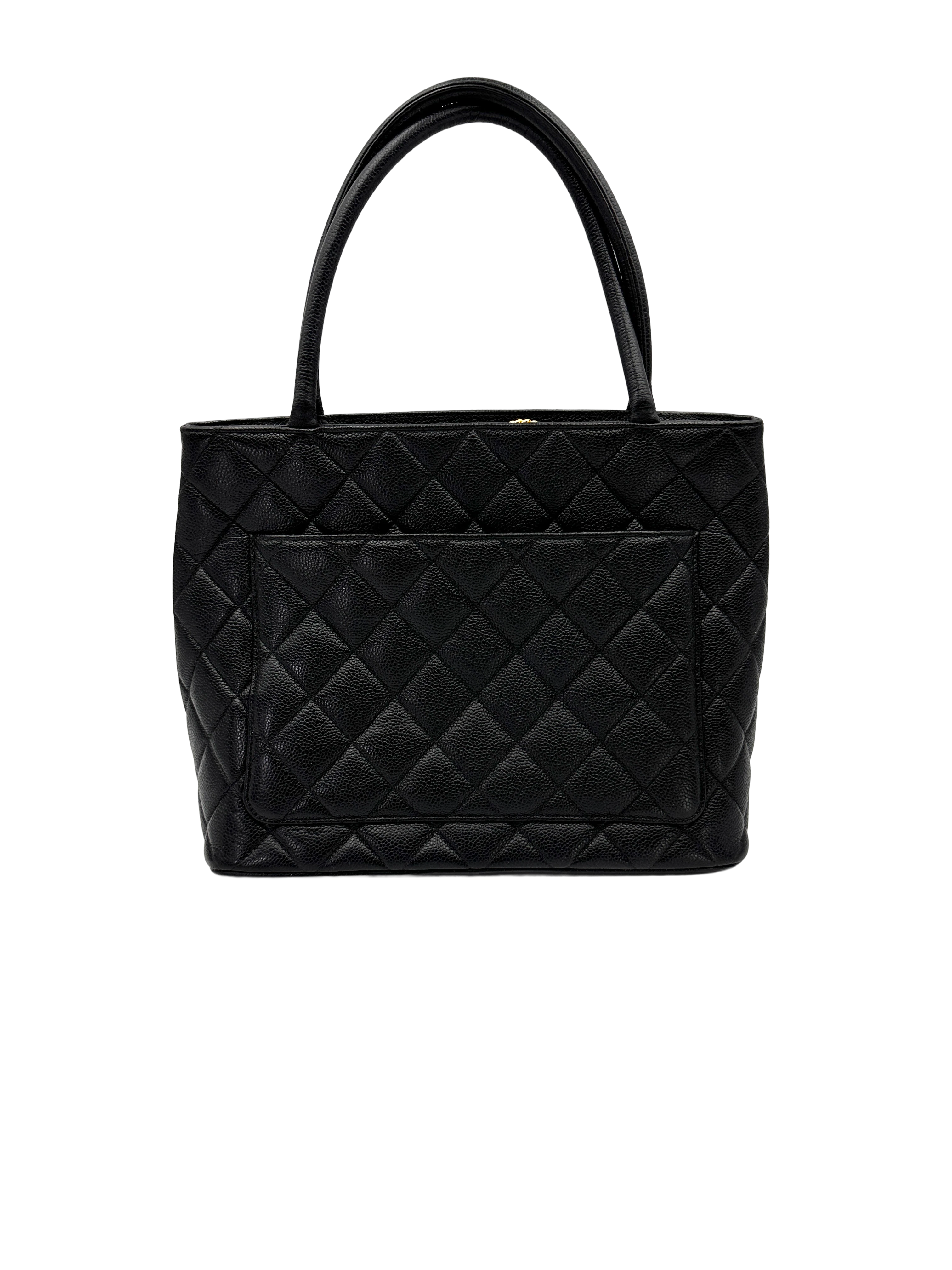 Chanel Medallion Black Quilted Leather Tote Handle Bag(60***75) CC2276