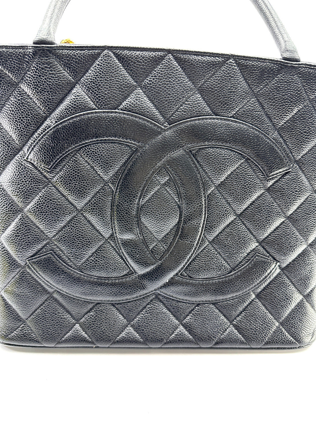 Chanel Medallion Black Quilted Leather Tote Handle Bag(60***75) CC2276