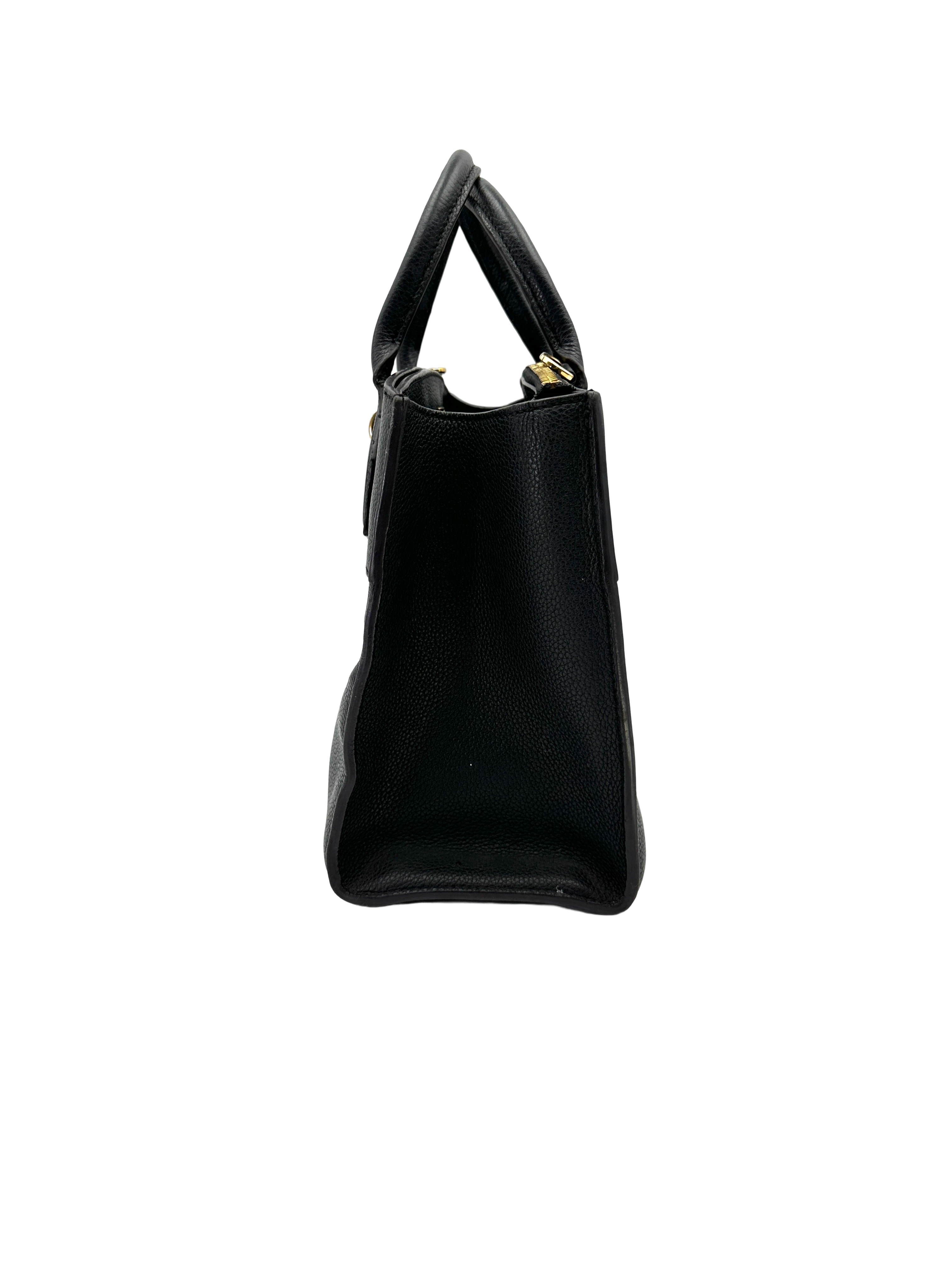 Louis Vuitton City Steamer PM Black Leather Handle Bag LV3130