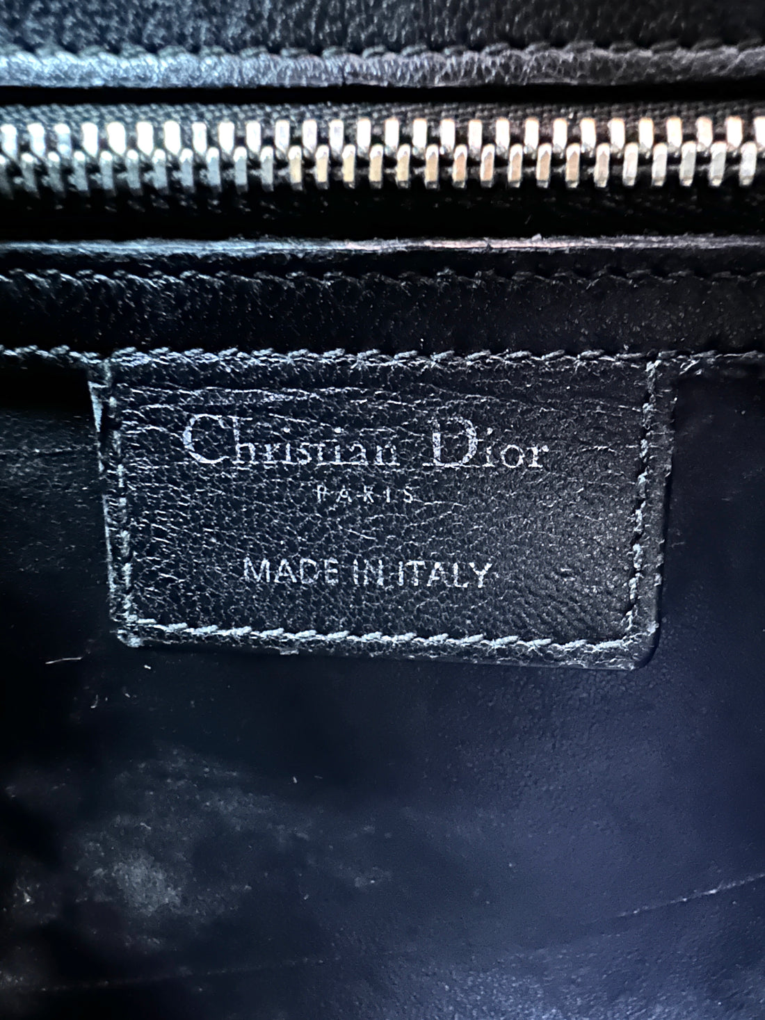 Christian Dior Lady Dior Black Leather Handle Bag With Floral Bead Embroidery DR827