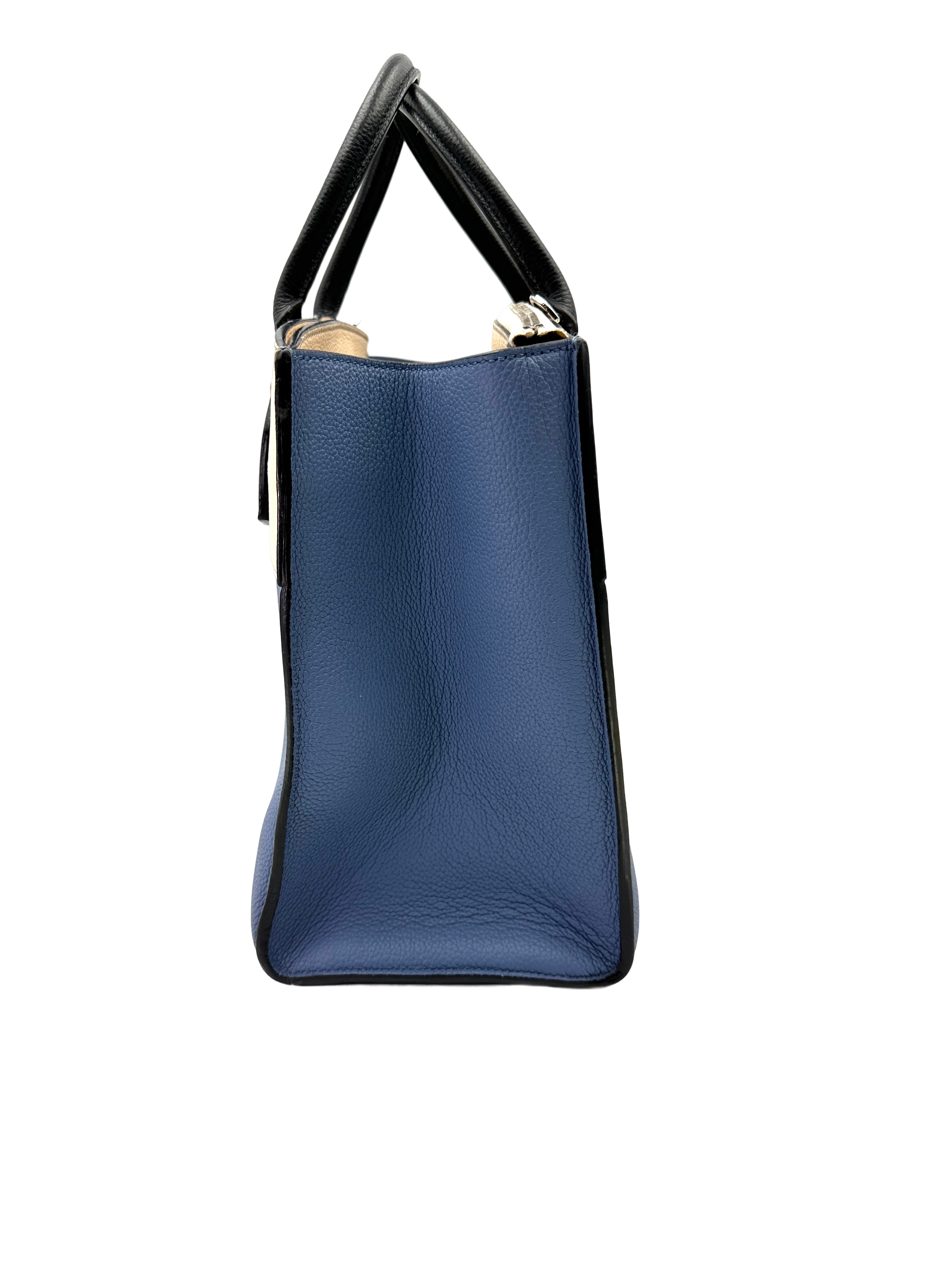Louis Vuitton City Steamer Blue/Beige Leather Handle Bag LV3131