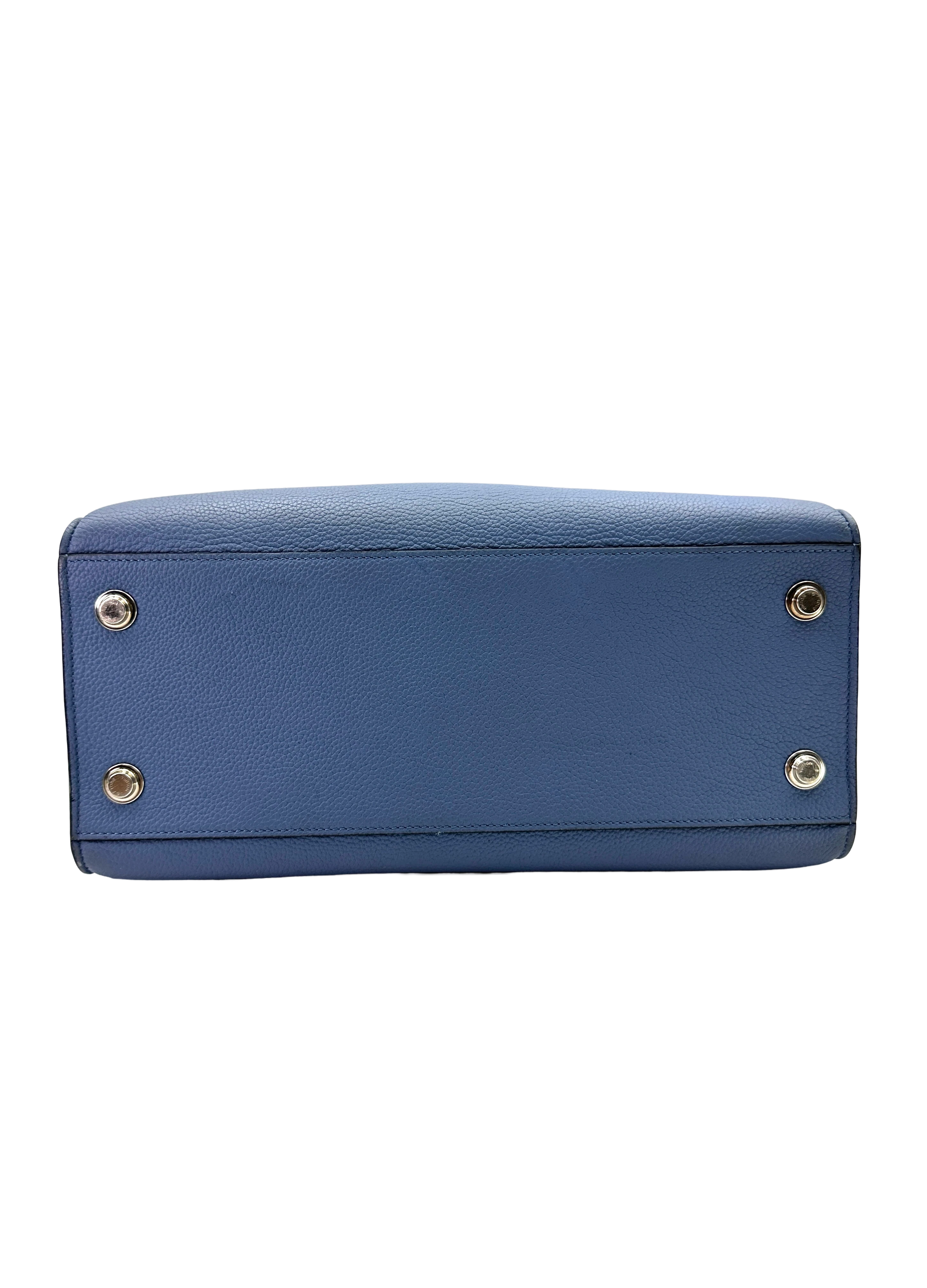 Louis Vuitton City Steamer Blue/Beige Leather Handle Bag LV3131
