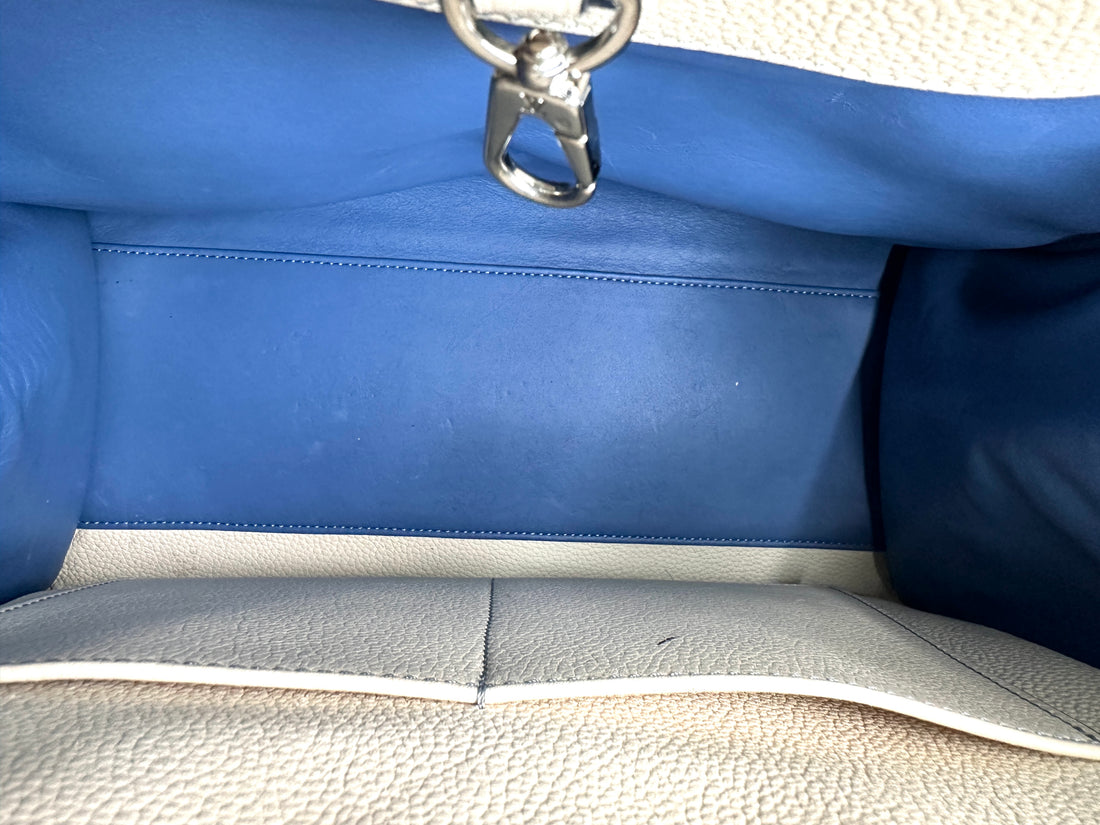 Louis Vuitton City Steamer Blue/Beige Leather Handle Bag LV3131