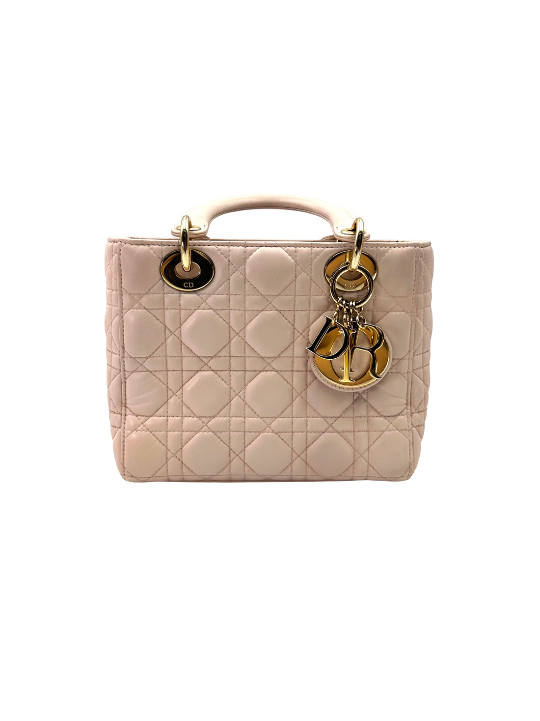 Christian Dior Lady Dior Pink Cannage Leather Handle Bag DR828