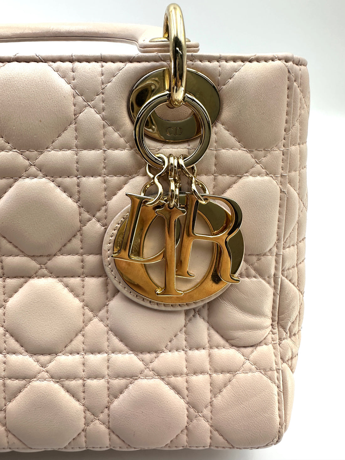 Christian Dior Lady Dior Pink Cannage Leather Handle Bag DR828