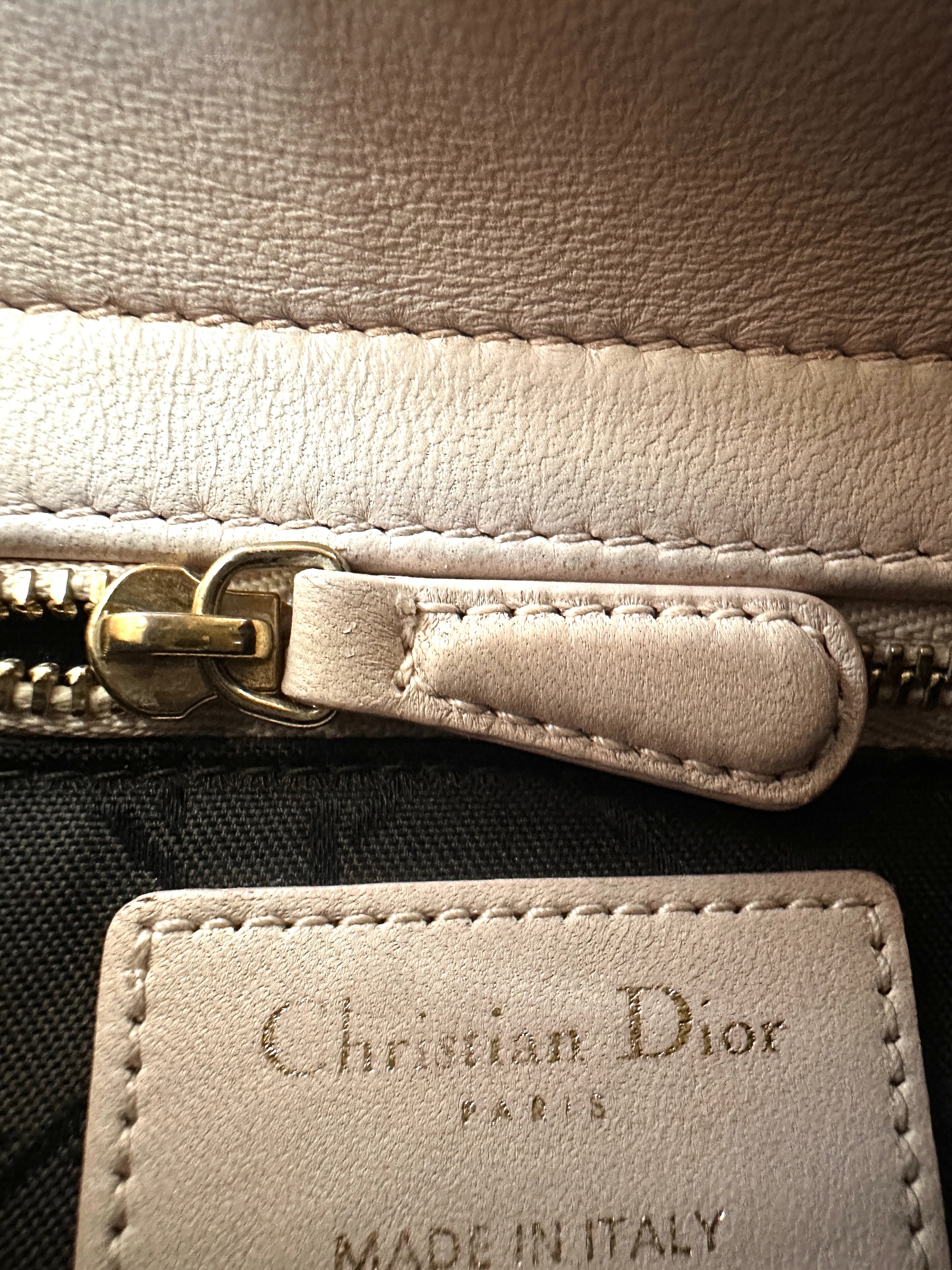 Christian Dior Lady Dior Pink Cannage Leather Handle Bag DR828
