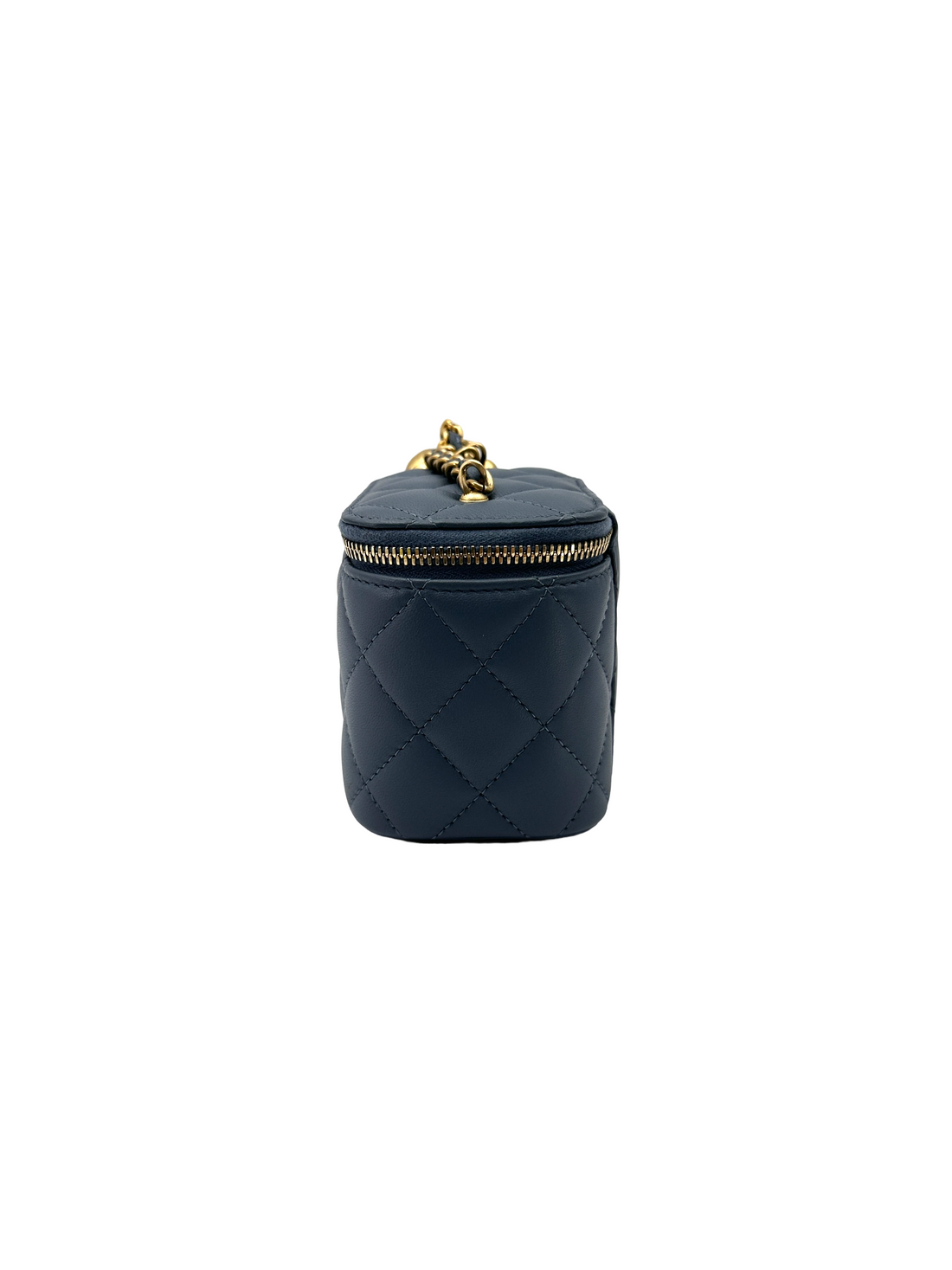 Chanel Pearl Crush Blue Quilted Leather Mini Vanity Case(UN***A5) CC2286