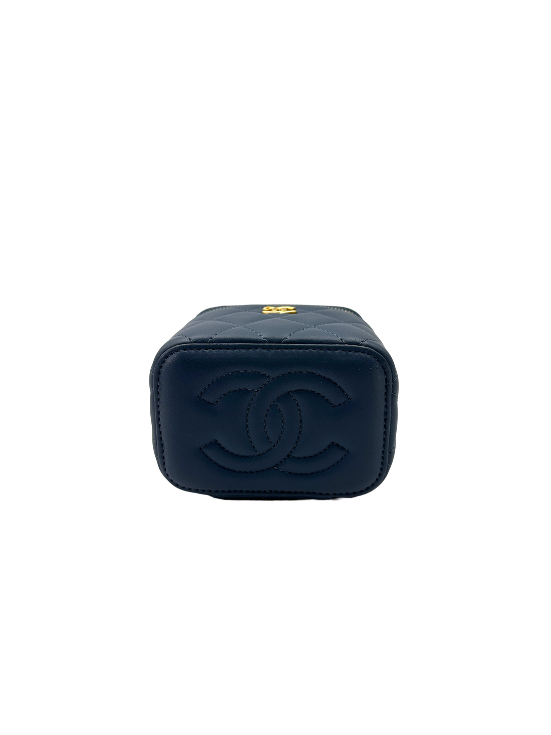 Chanel Pearl Crush Blue Quilted Leather Mini Vanity Case(UN***A5) CC2286