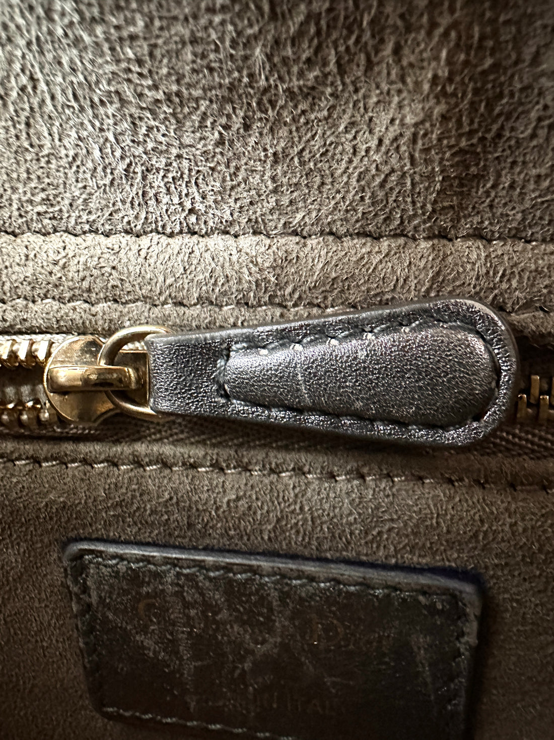 Christian Dior Lady Dior Metallic Silver Cannage Leather Handle Bag DR829
