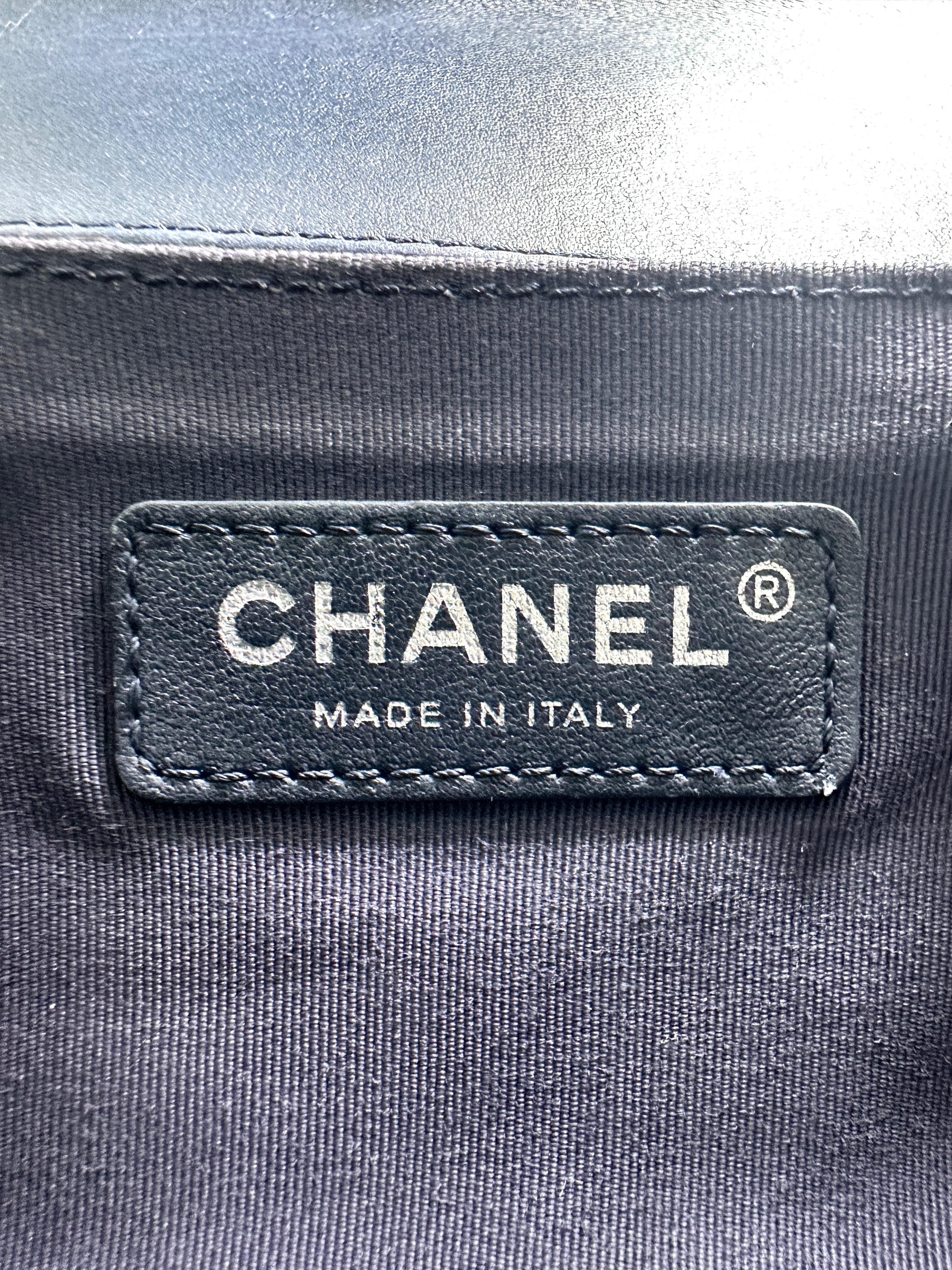 Chanel LeBoy Navy Quilted Leather Medium Size Flap Bag With Silver Buckle(24***62) CC2287