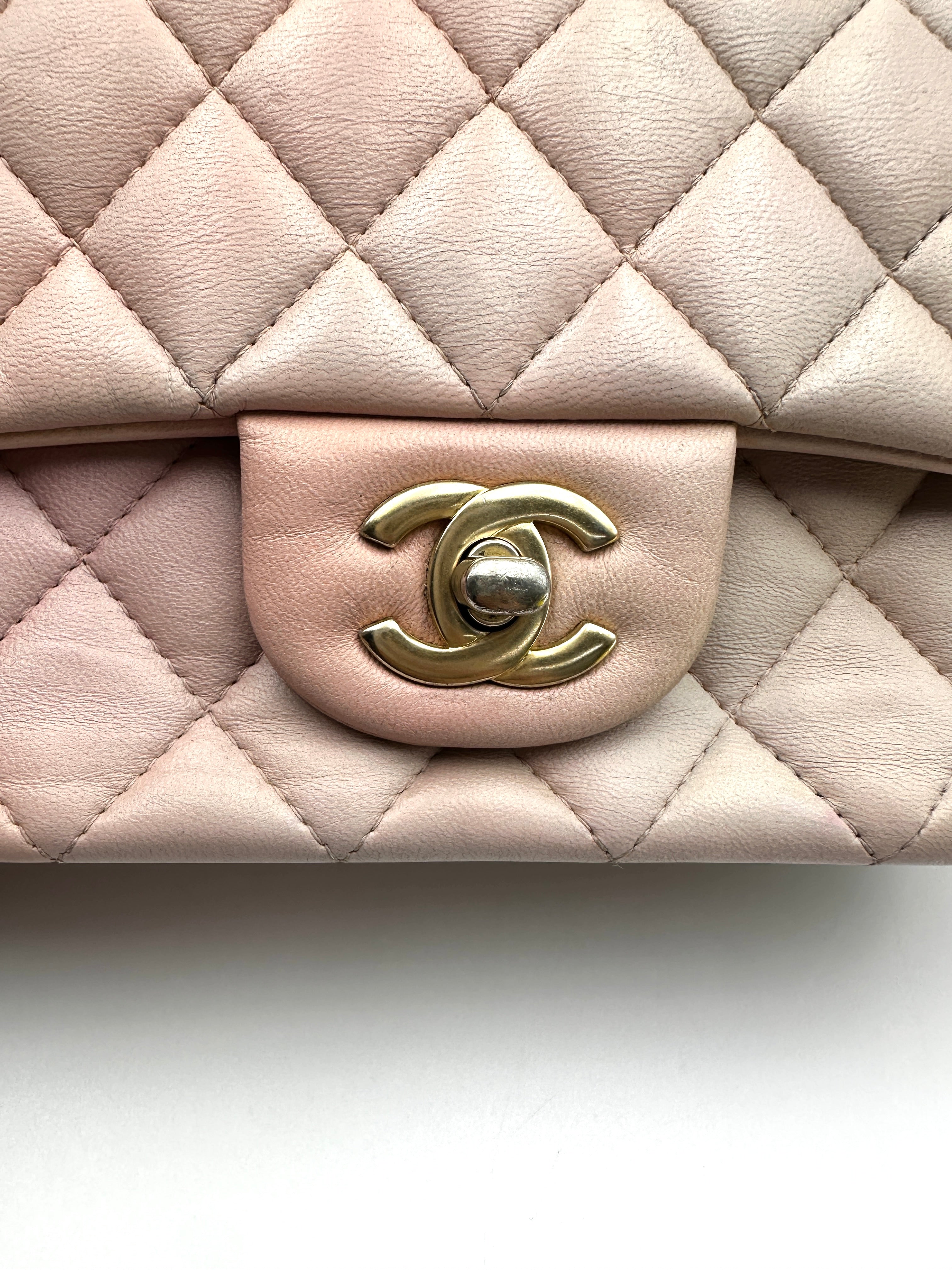 Chanel Classic Flap Pink Quilted Leather Top Handle Bag(X6***U5) CC2288