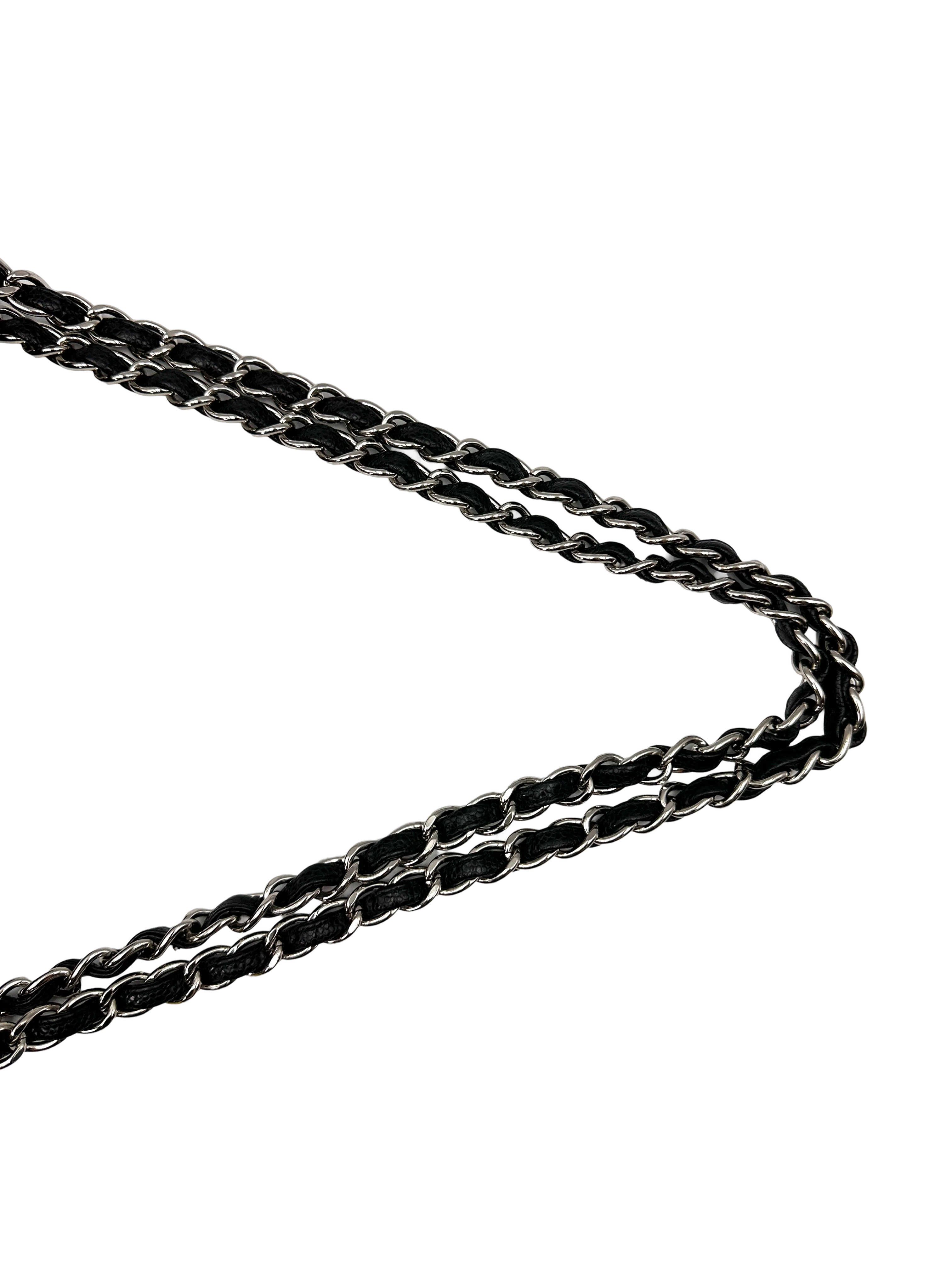 Chanel Classic Flap Black Quilted Leather Maxi Shoulder Bag With Silver Buckle(13***34) CC2292