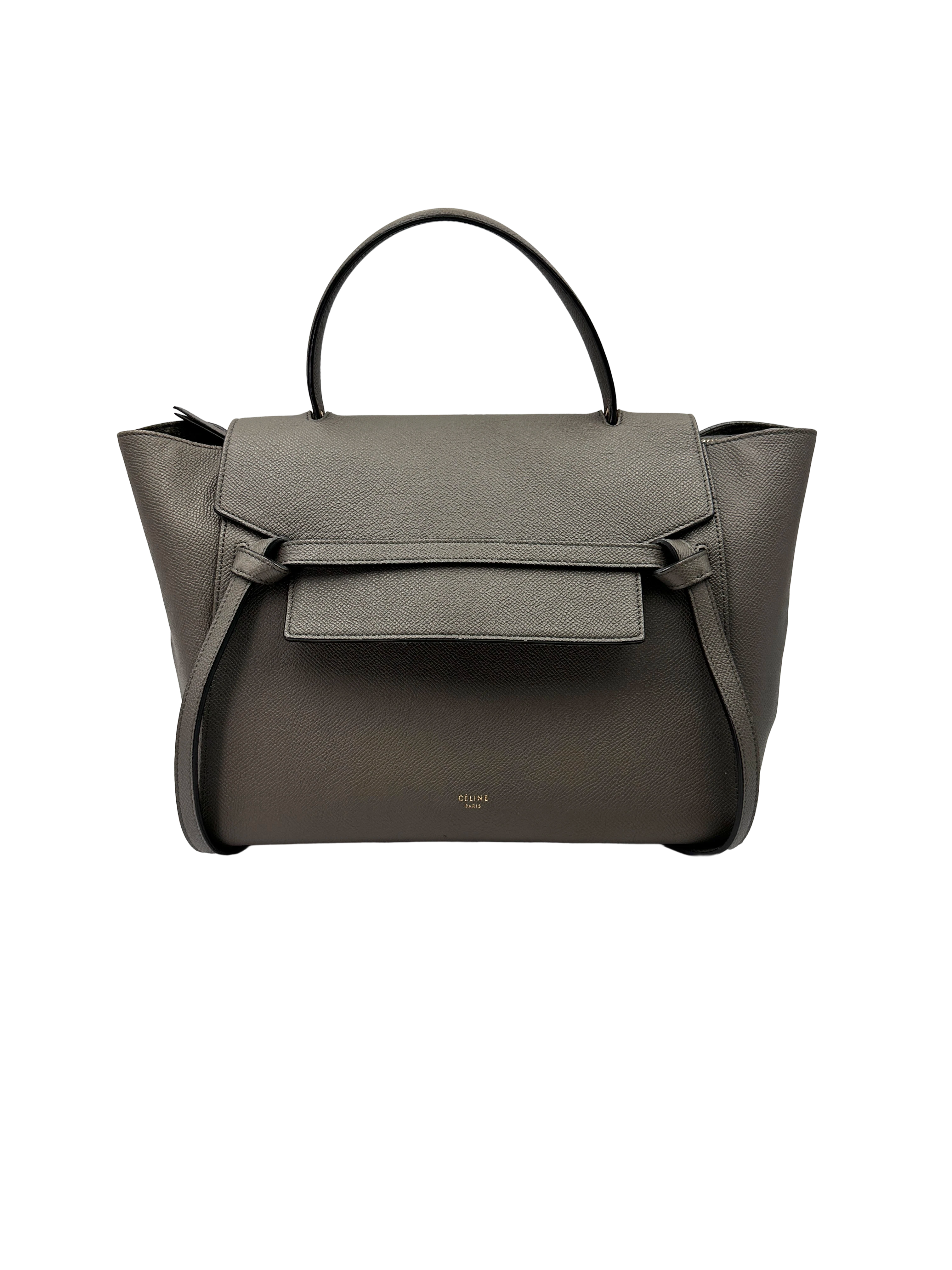 Celine Grey Leather Belt Handle Bag CE180