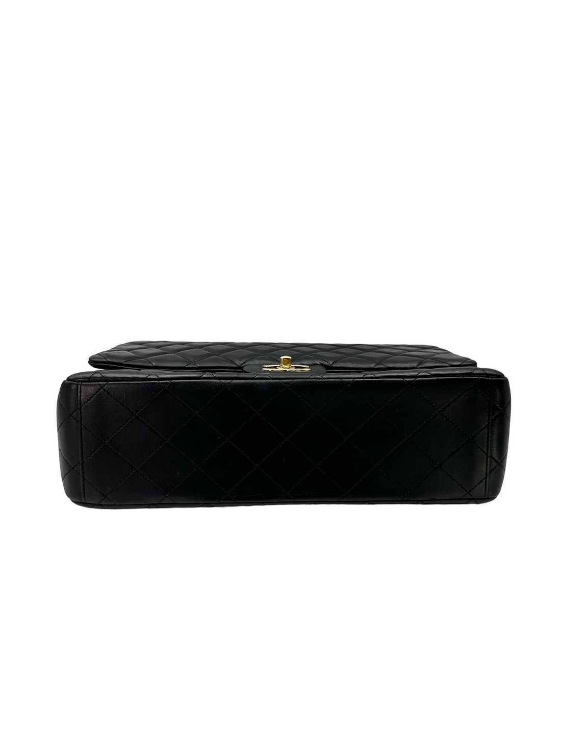 Chanel Classic Flap Black Quilted Lambskin Maxi Shoulder Bag With Gold Buckle(15***73) CC2291