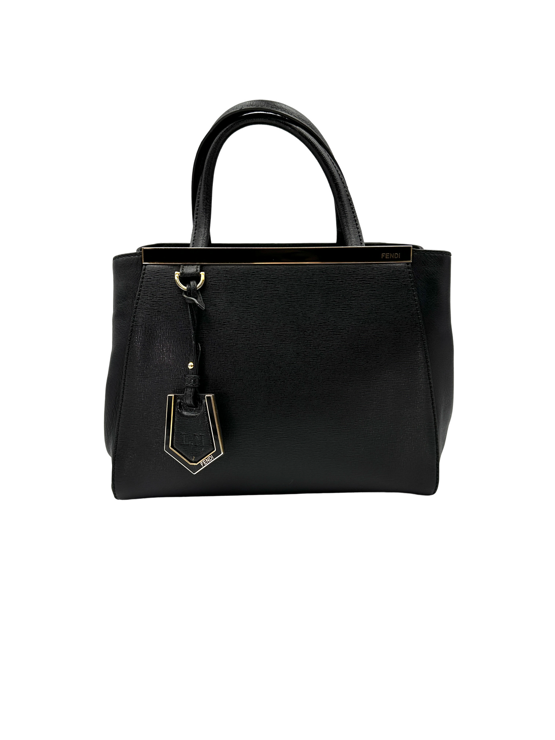 Fendi 2Jours Black Leather Handle Bag FF128