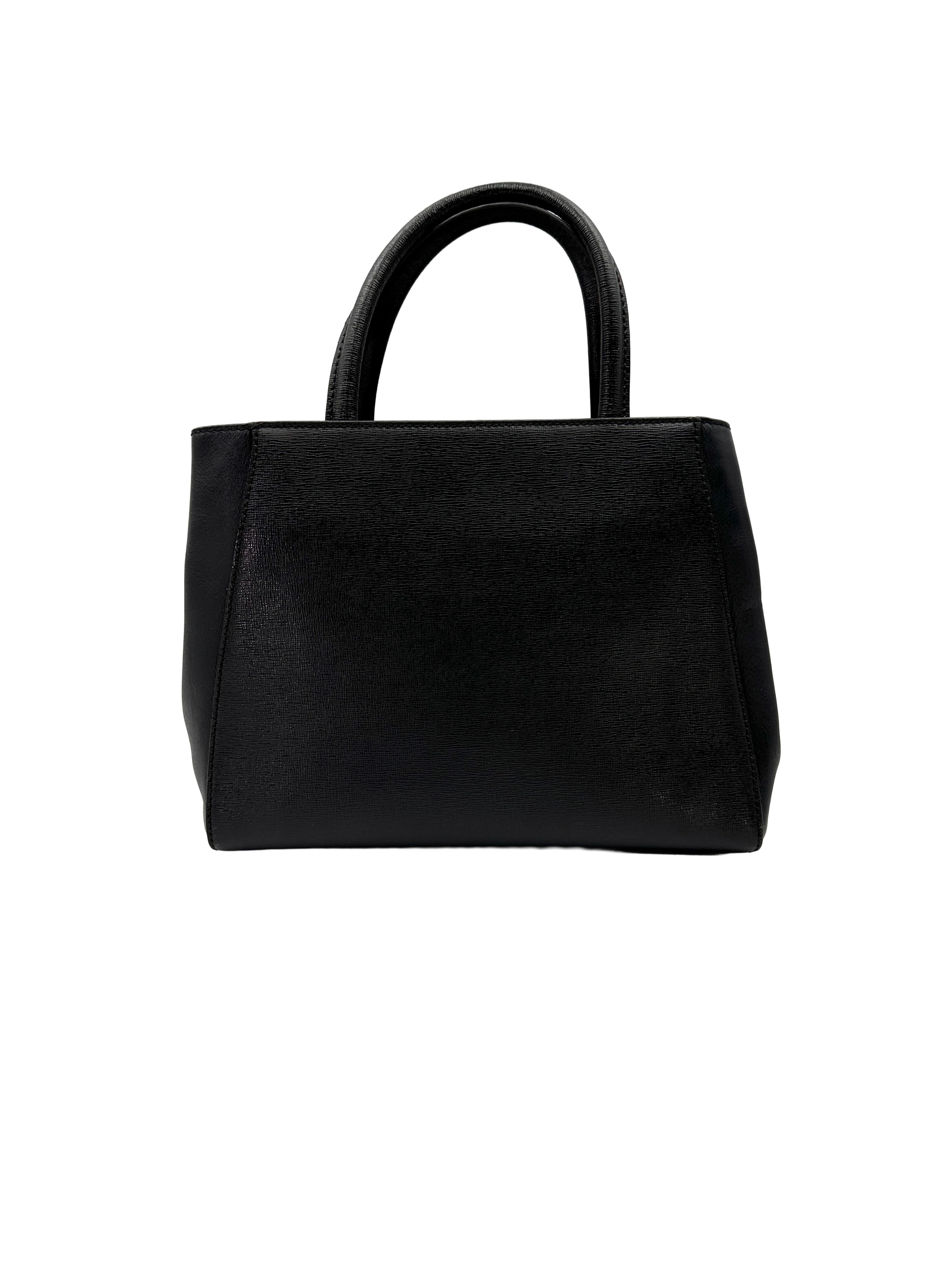 Fendi 2Jours Black Leather Handle Bag FF128