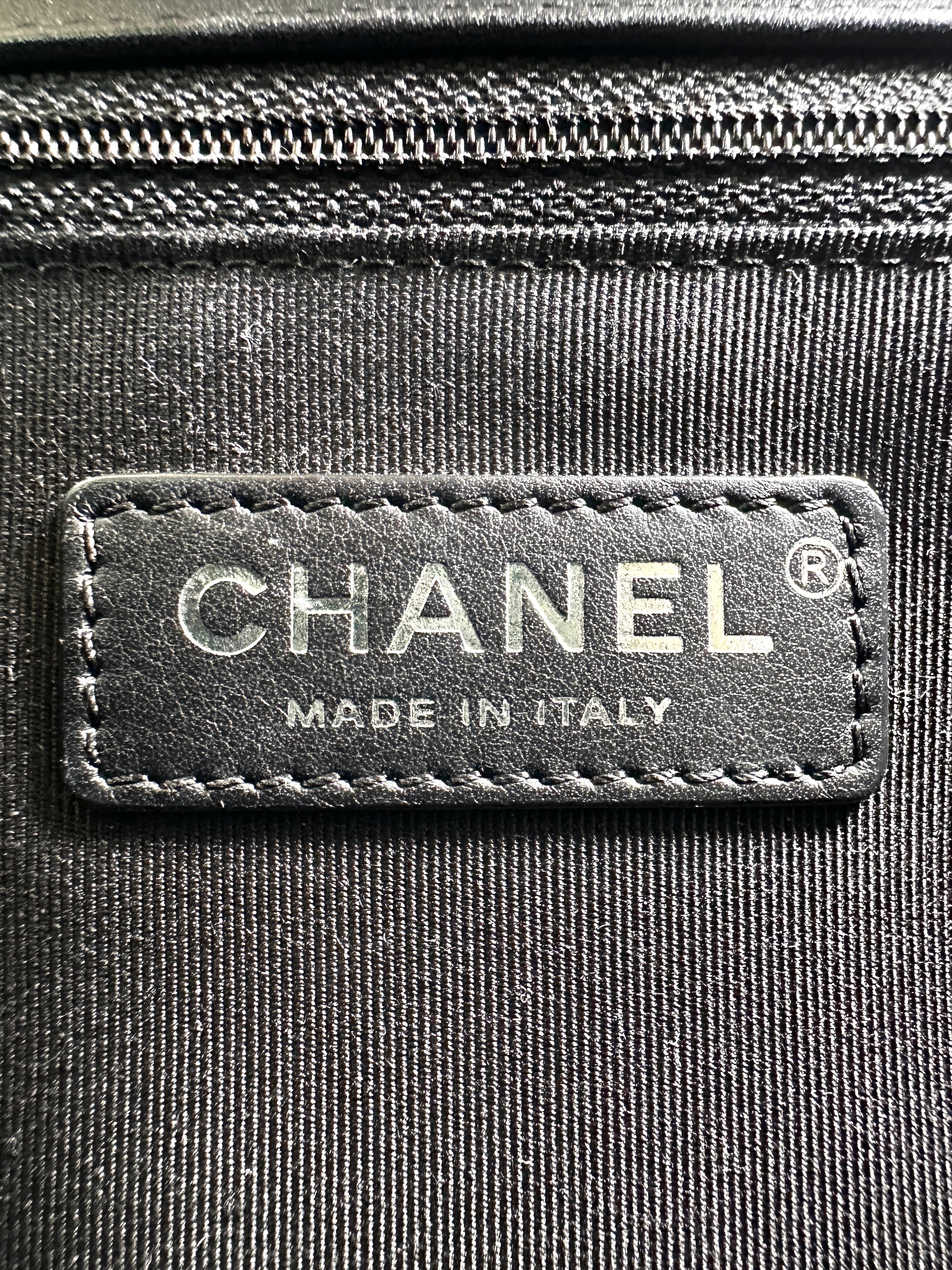 Chanel LeBoy Black Chevron Quilted Leather Large Size Flap Bag With Silver Buckle(22***94) CC2293