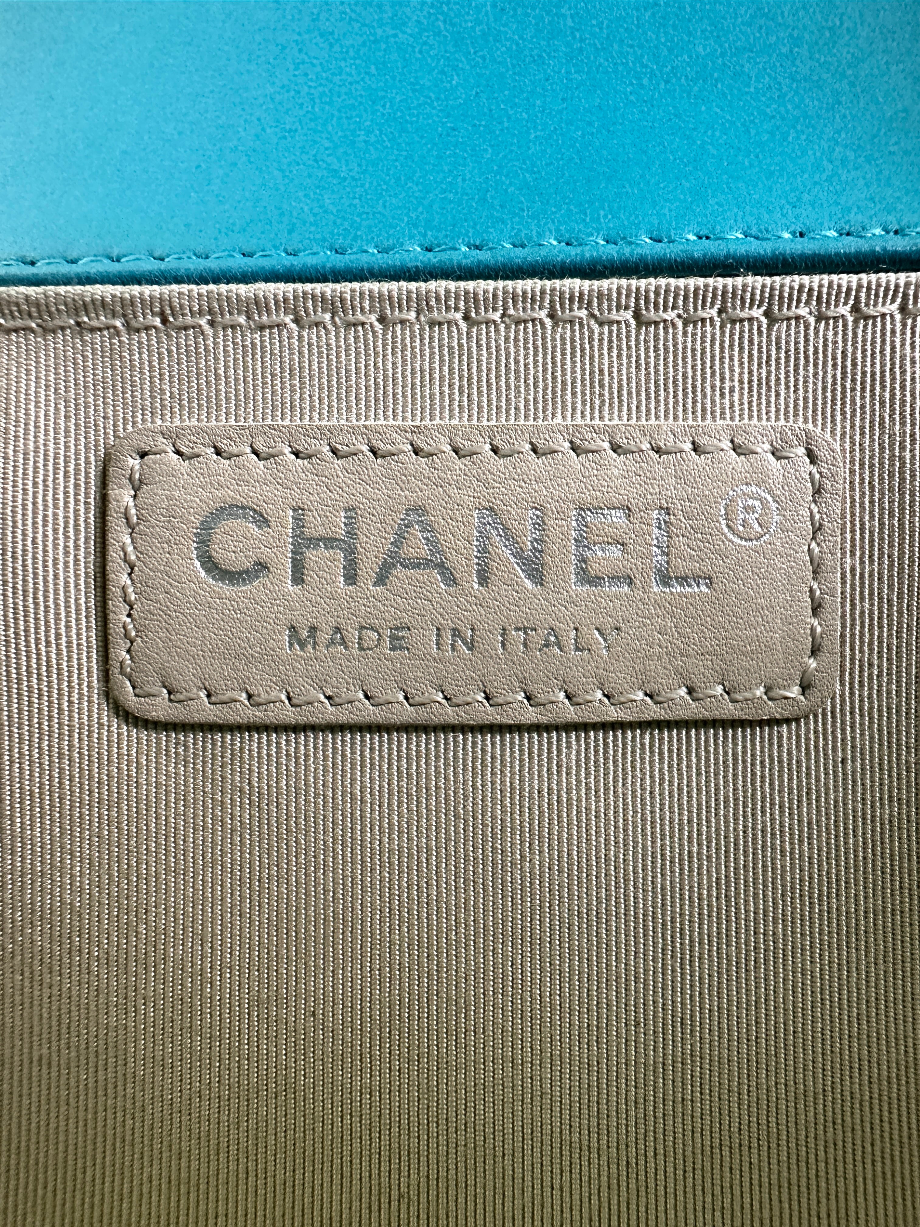 Chanel LeBoy Blue Quilted Leather Medium Size Flap Bag With Silver Buckle(19***93) CC2294
