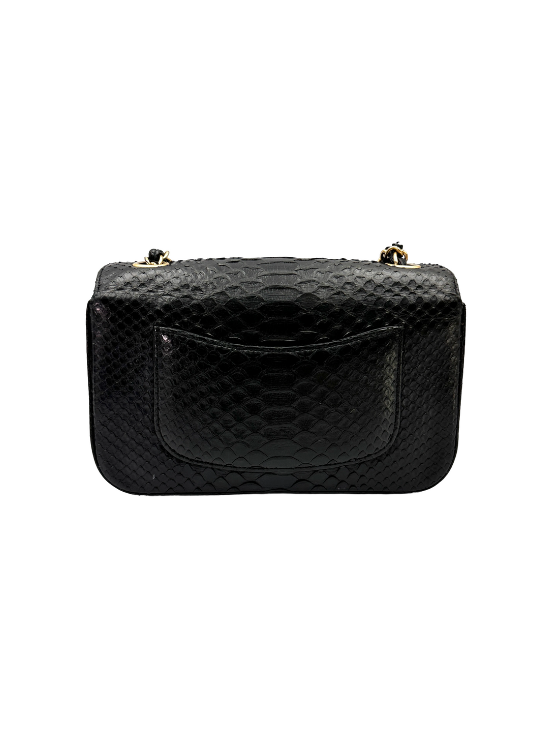 Chanel Classic Flap Black Python Leather Shoulder Bag(25***72) CC2301