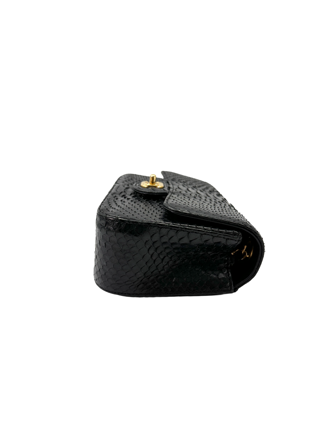 Chanel Classic Flap Black Python Leather Shoulder Bag(25***72) CC2301