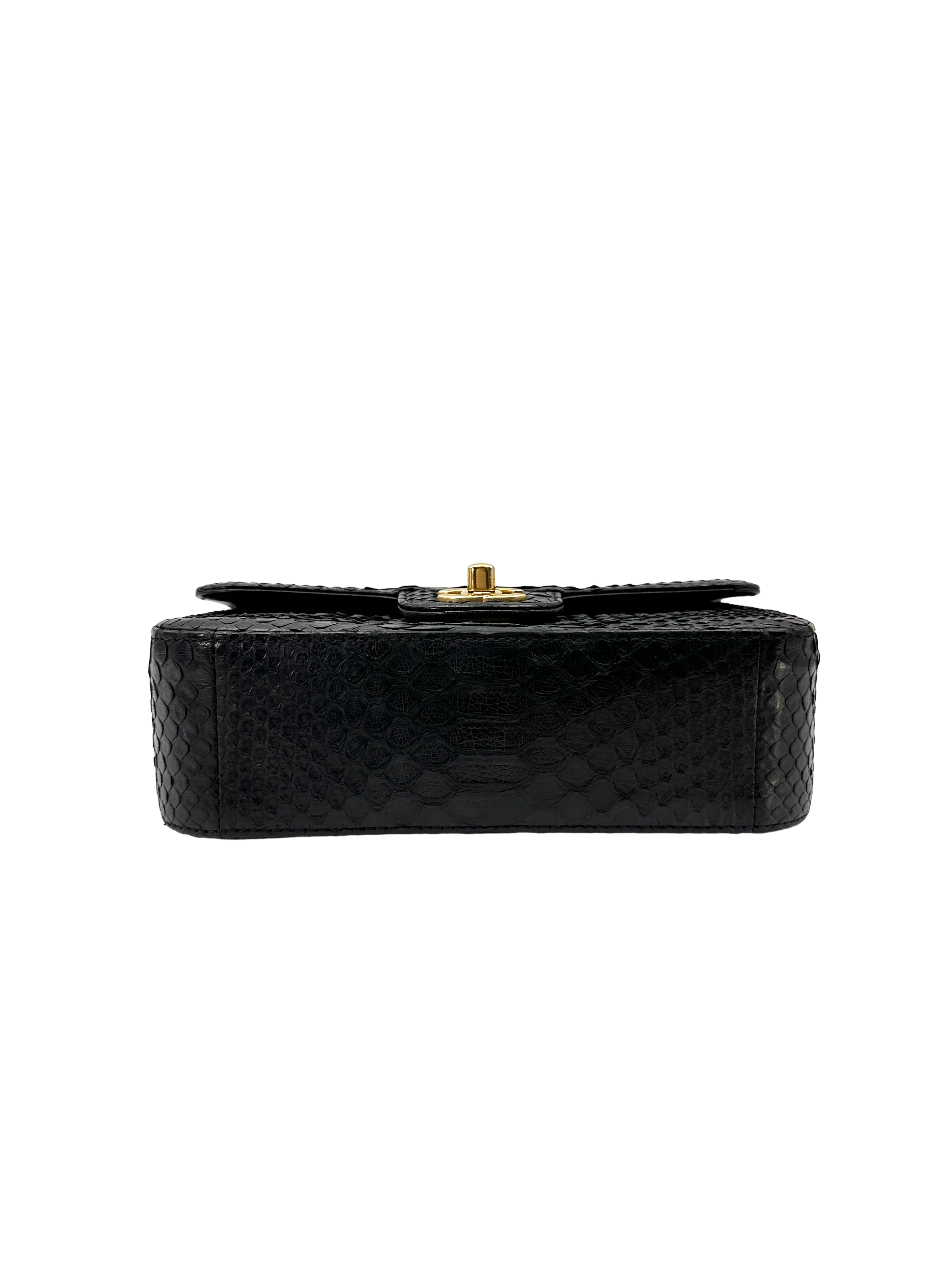 Chanel Classic Flap Black Python Leather Shoulder Bag(25***72) CC2301