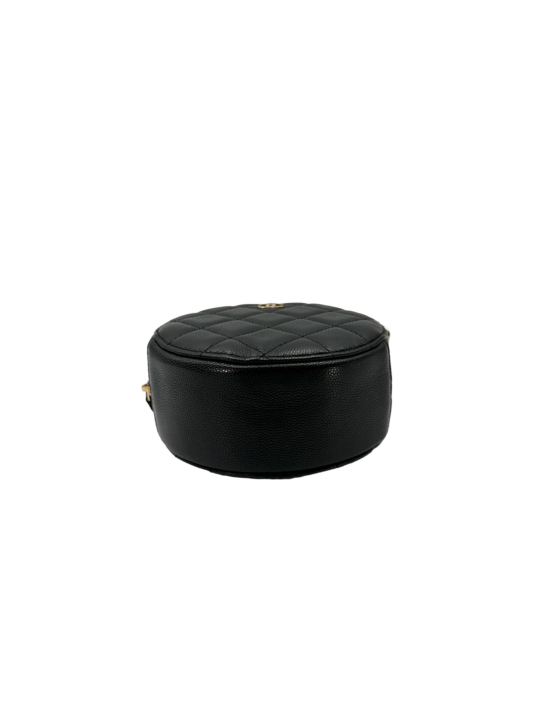 Chanel Black Quilted Leather Round Clutch(29***04) CC2295