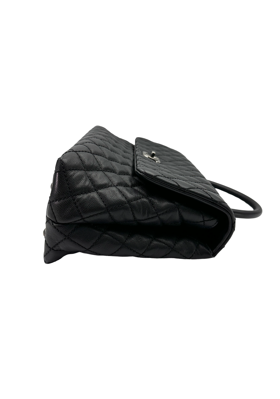 Chanel CoCo Handle Black Quilted Leather Large Size Shoulder Bag(22***55) CC2297