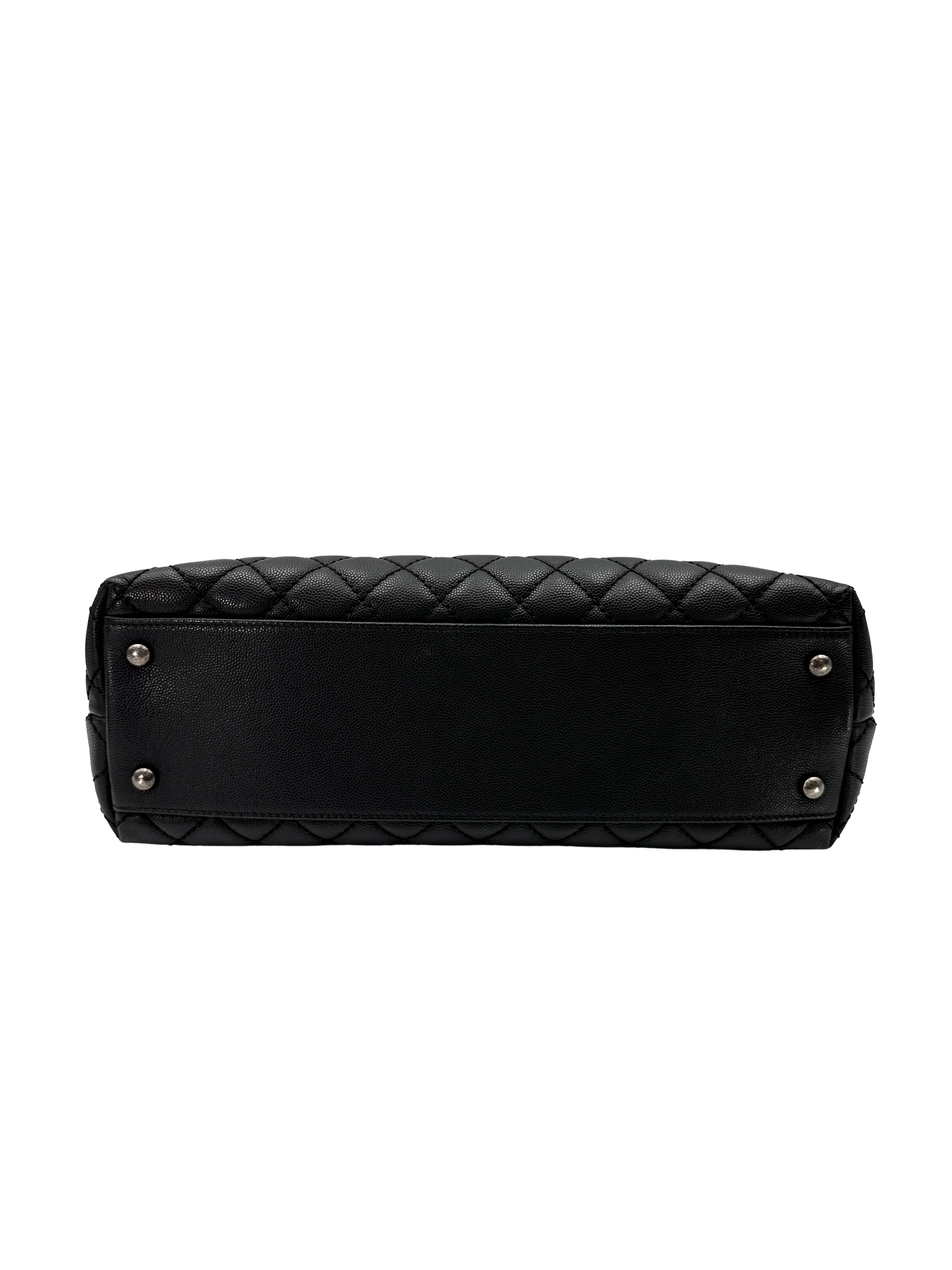 Chanel CoCo Handle Black Quilted Leather Large Size Shoulder Bag(22***55) CC2297
