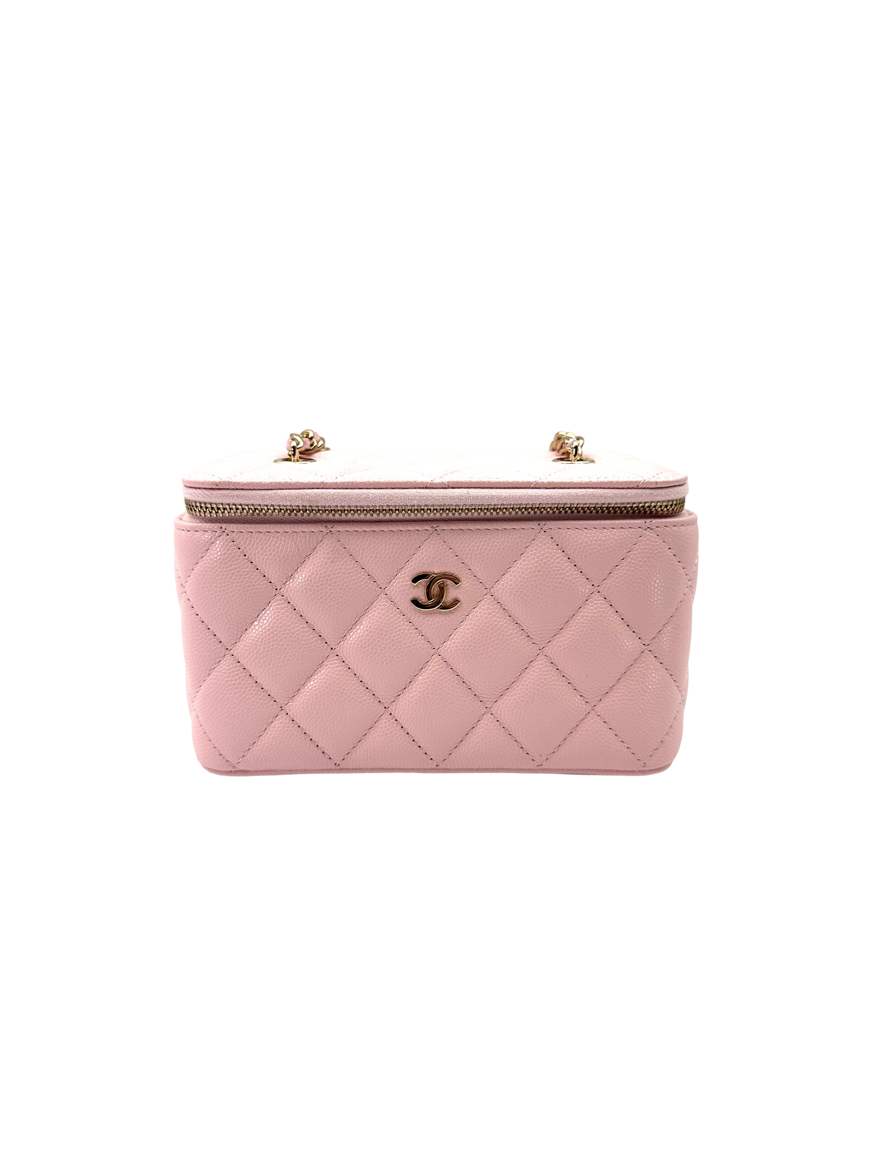 Chanel Pink Quilted Leather Vanity Case(32***46) CC2299