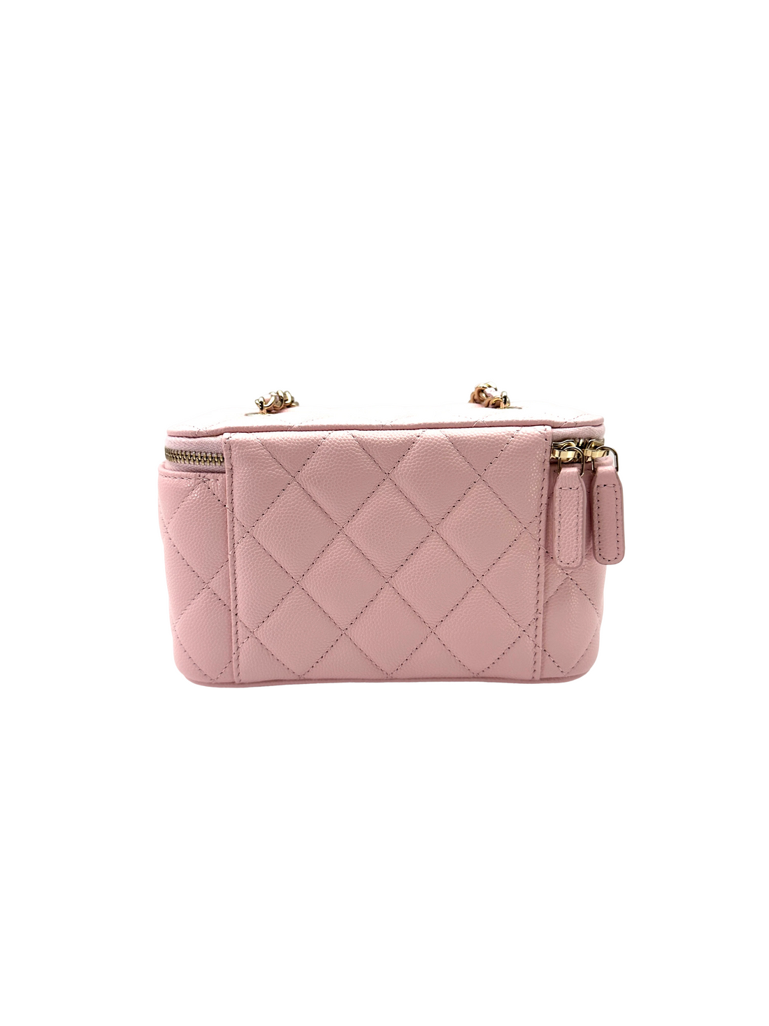 Chanel Pink Quilted Leather Vanity Case(32***46) CC2299