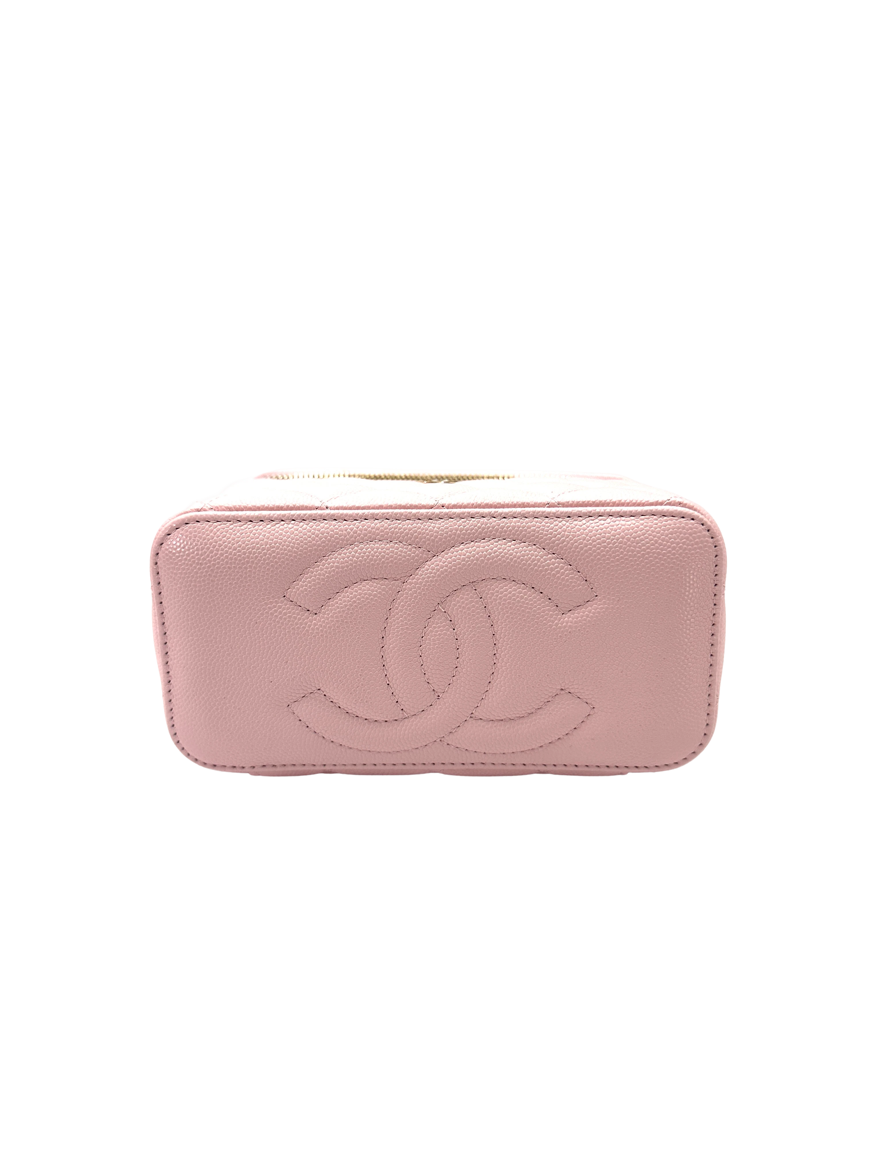 Chanel Pink Quilted Leather Vanity Case(32***46) CC2299