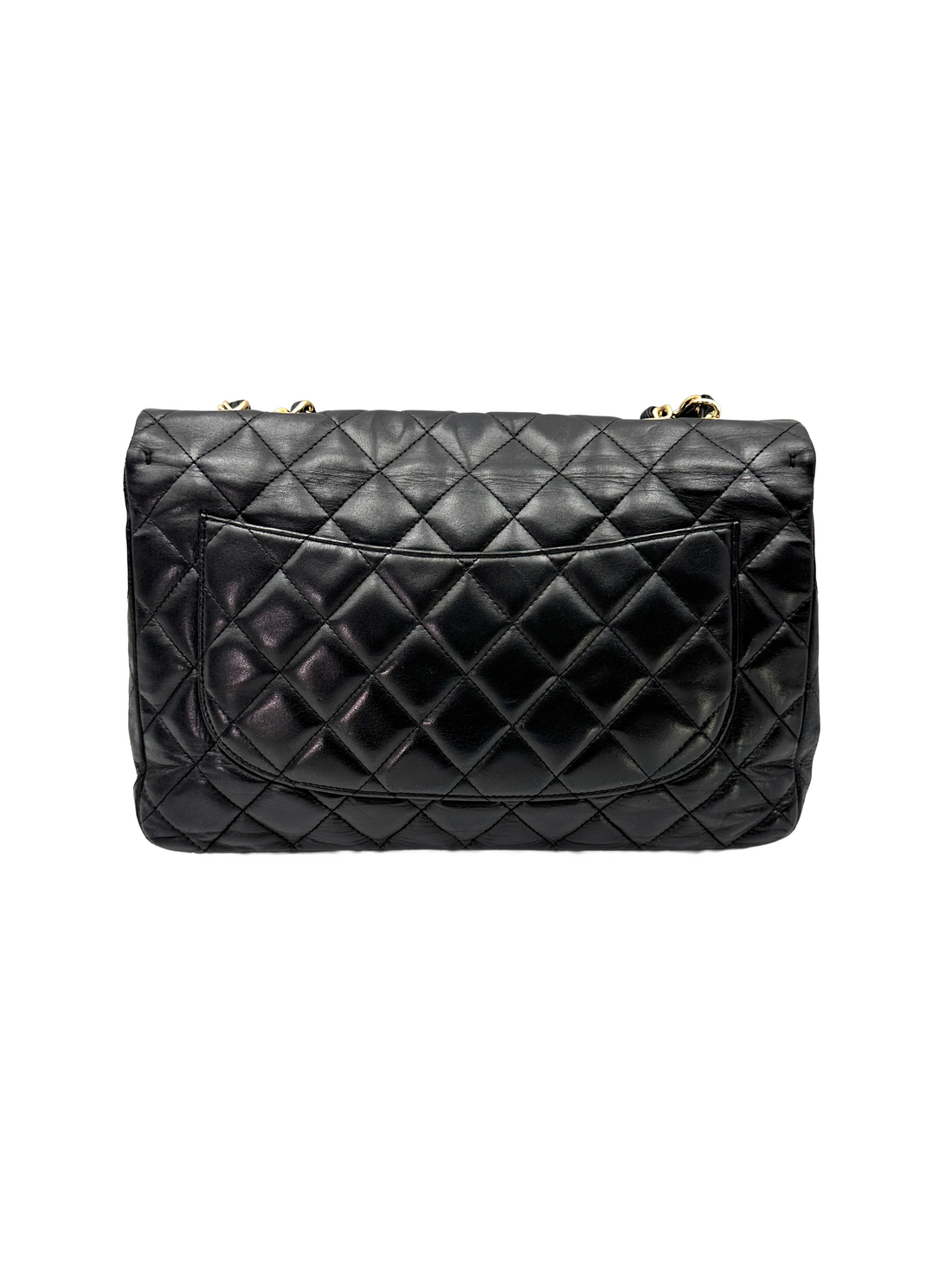 Chanel Classic Flap Black Quilted Lambskin Jumbo Shoulder Bag With Gold Buckle(12***12) CC2300