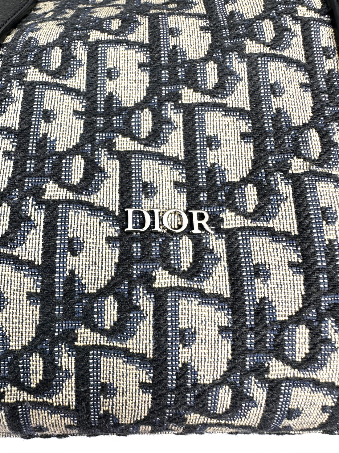 Christian Dior Lingot 50 Blue Oblique Canvas Handle Bag DRQ