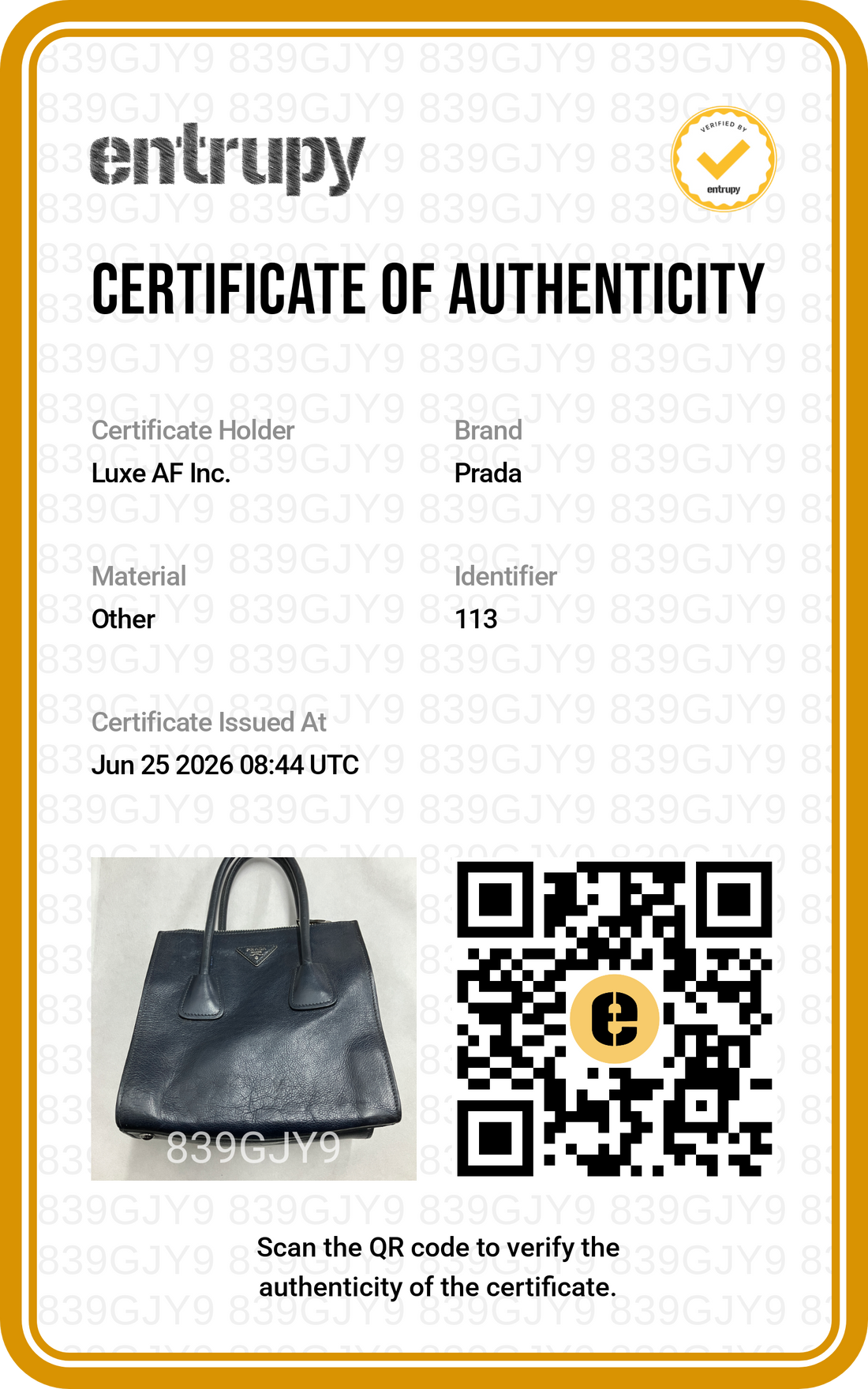 Prada Navy Leather 2Way Tote Handle Bag PR517