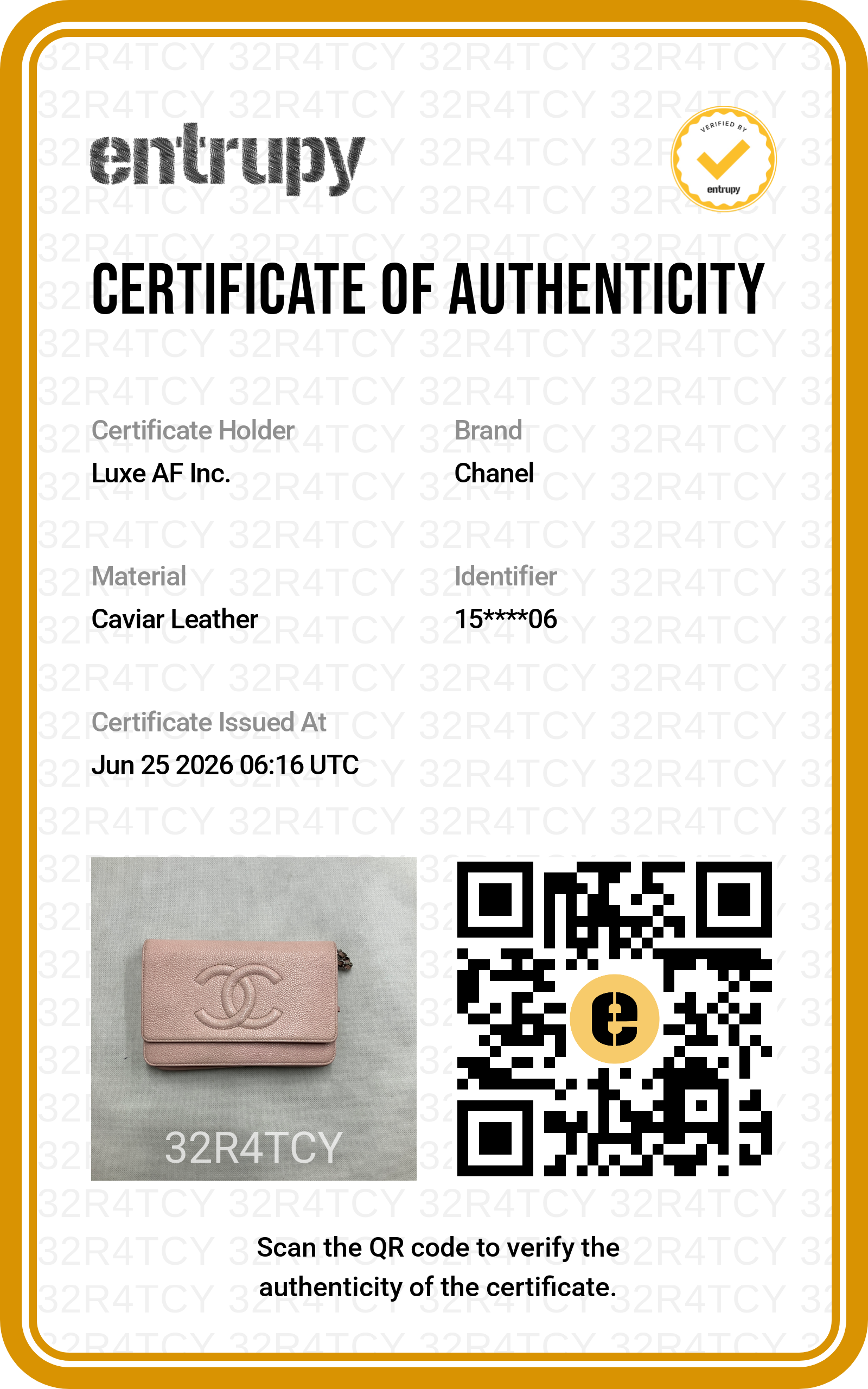 Chanel Timeless CC Pink Caviar Leather Wallet On Chain(15***06) CC2413