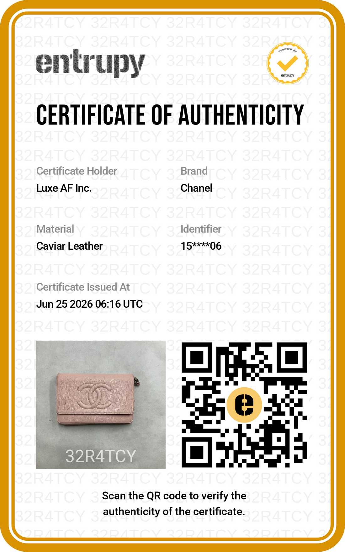 Chanel Timeless CC Pink Caviar Leather Wallet On Chain(15***06) CC2413