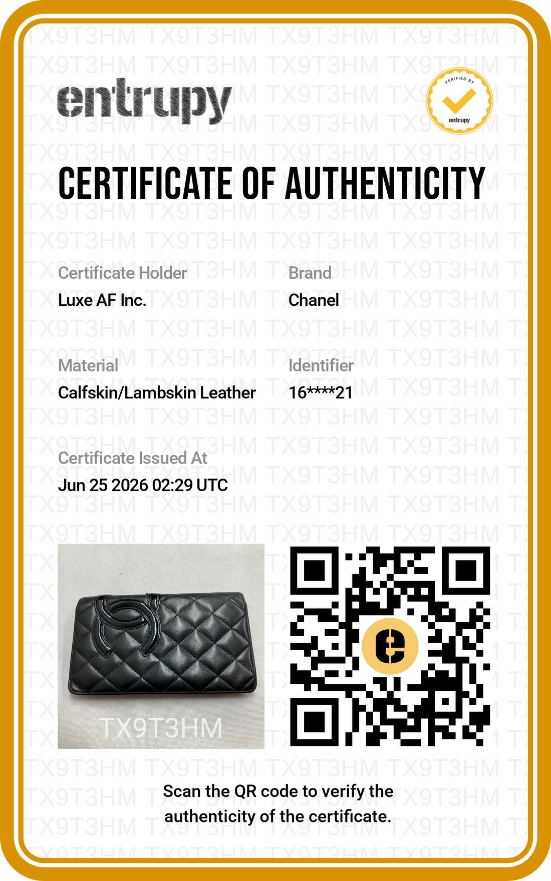 Chanel Cambon Line Black Quilted Leather Wallet(16***21) CC2273
