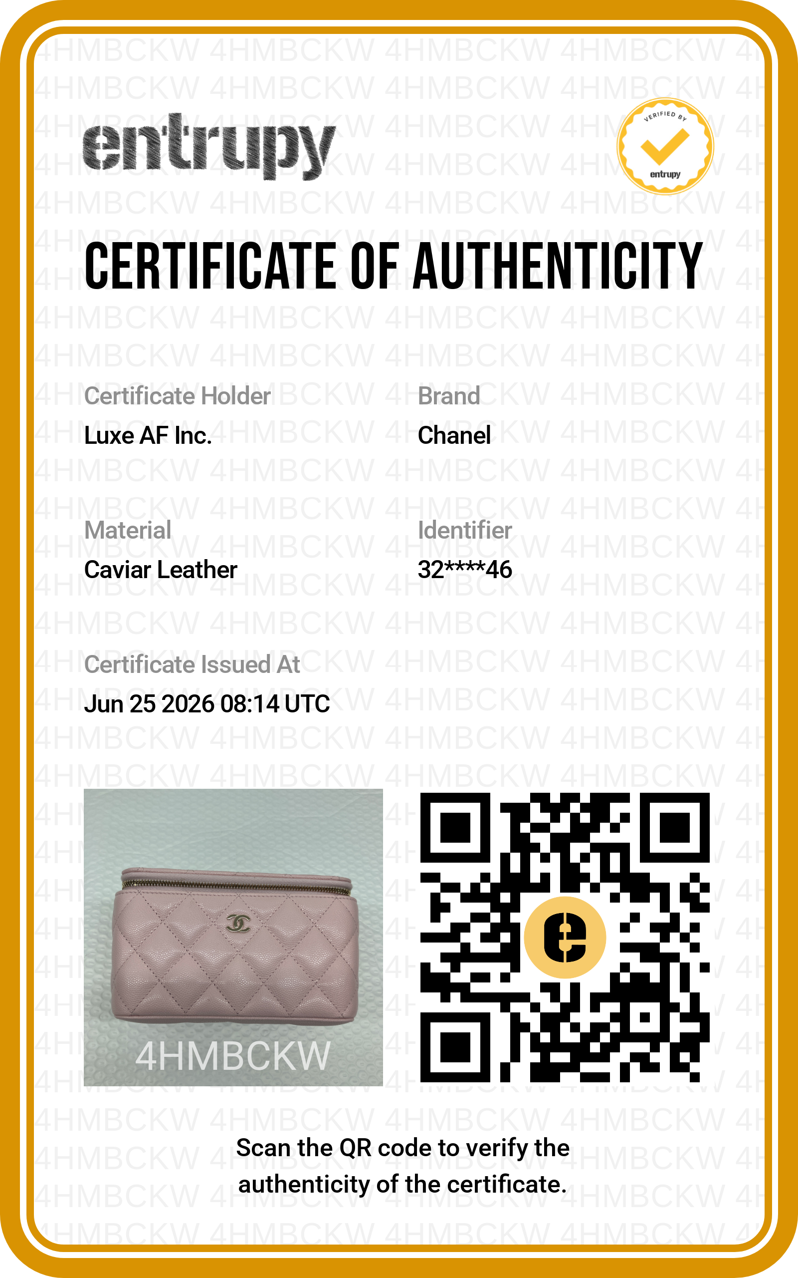 Chanel Pink Quilted Leather Vanity Case(32***46) CC2299