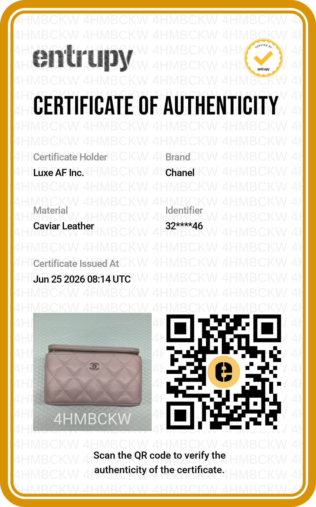 Chanel Pink Quilted Leather Vanity Case(32***46) CC2299